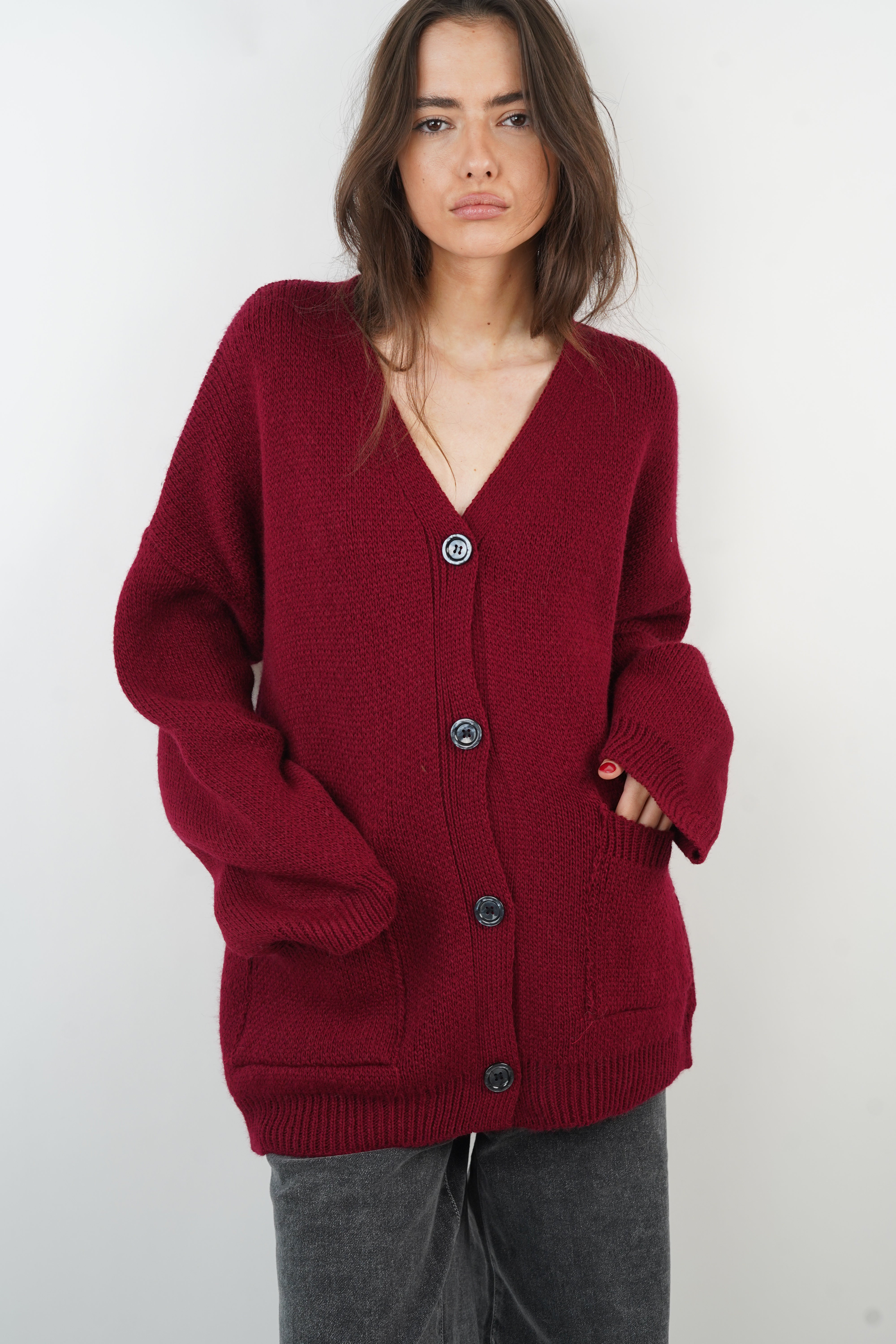 Cardigan Marine bordeaux