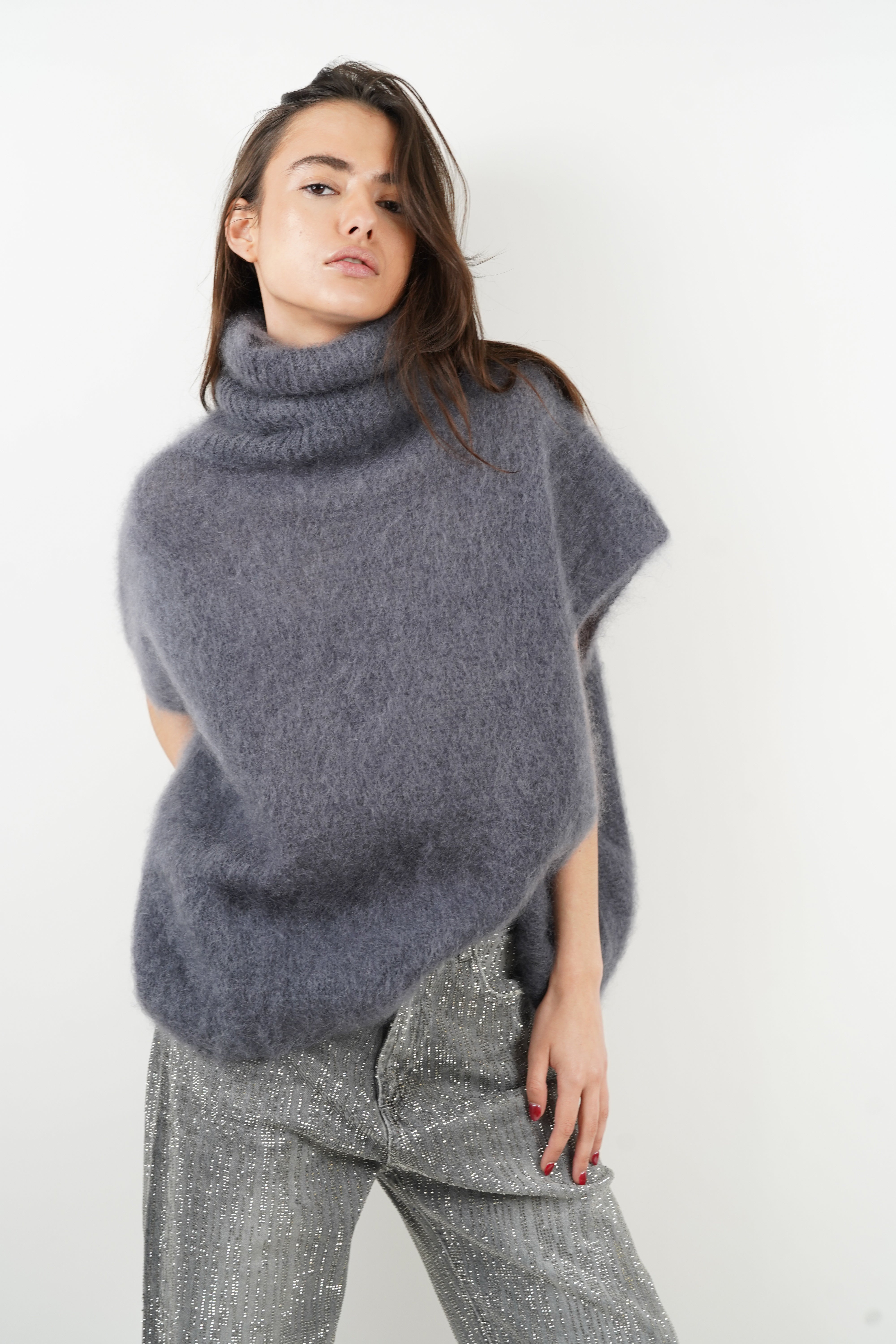 Pull Pietra mohair gris