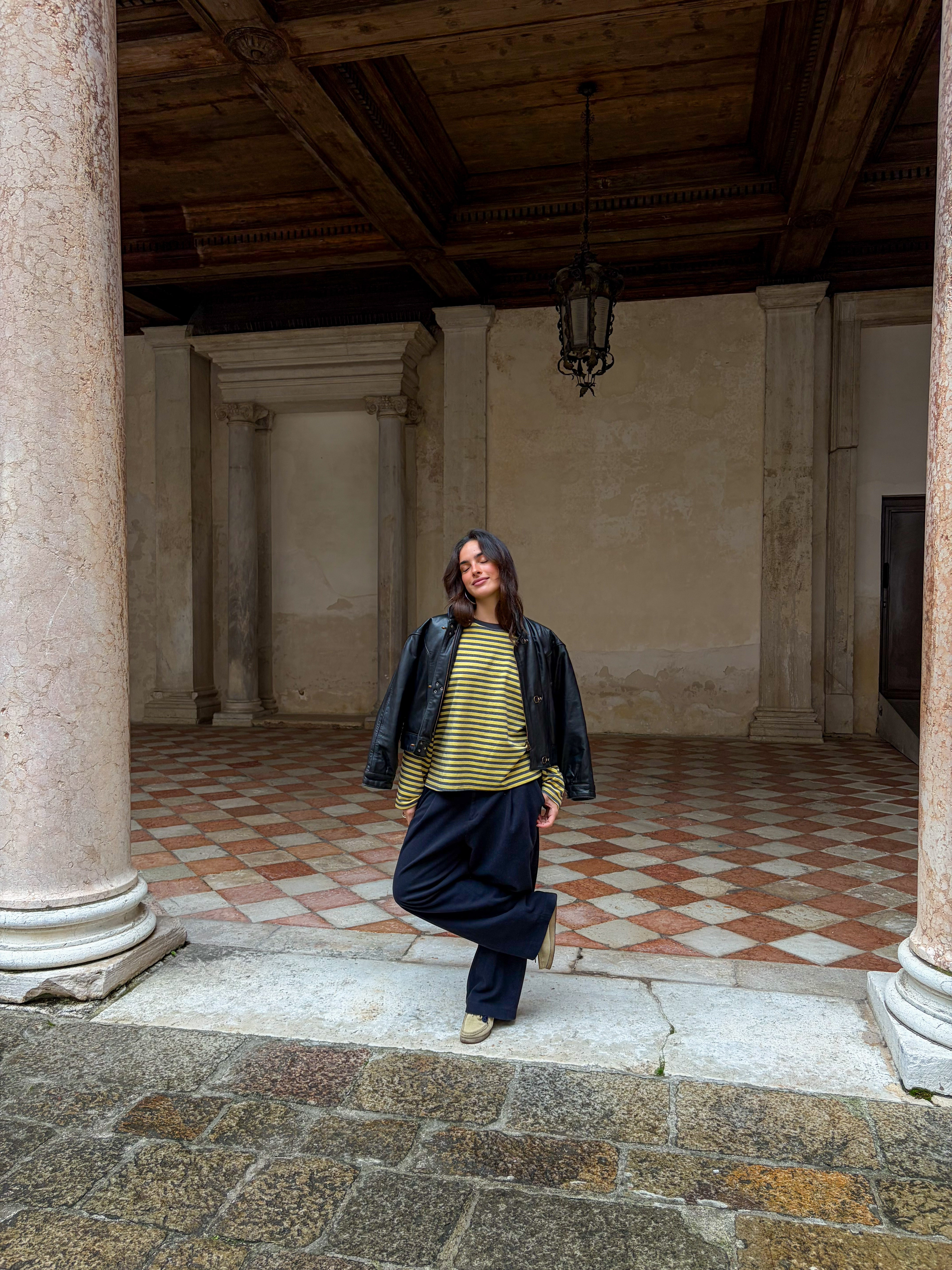 Tee-shirt Océane jaune et gris