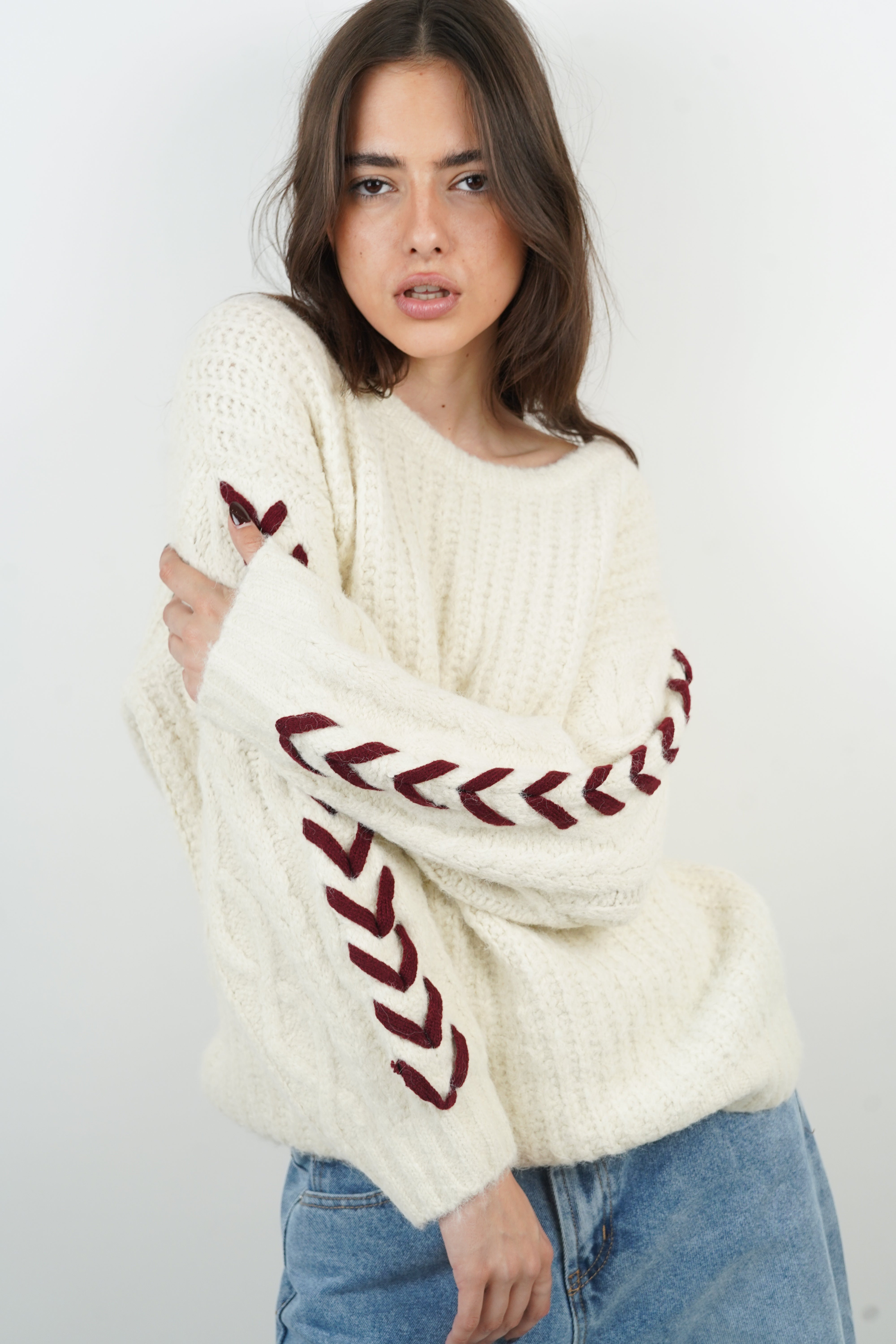 Emma beige wool sweater