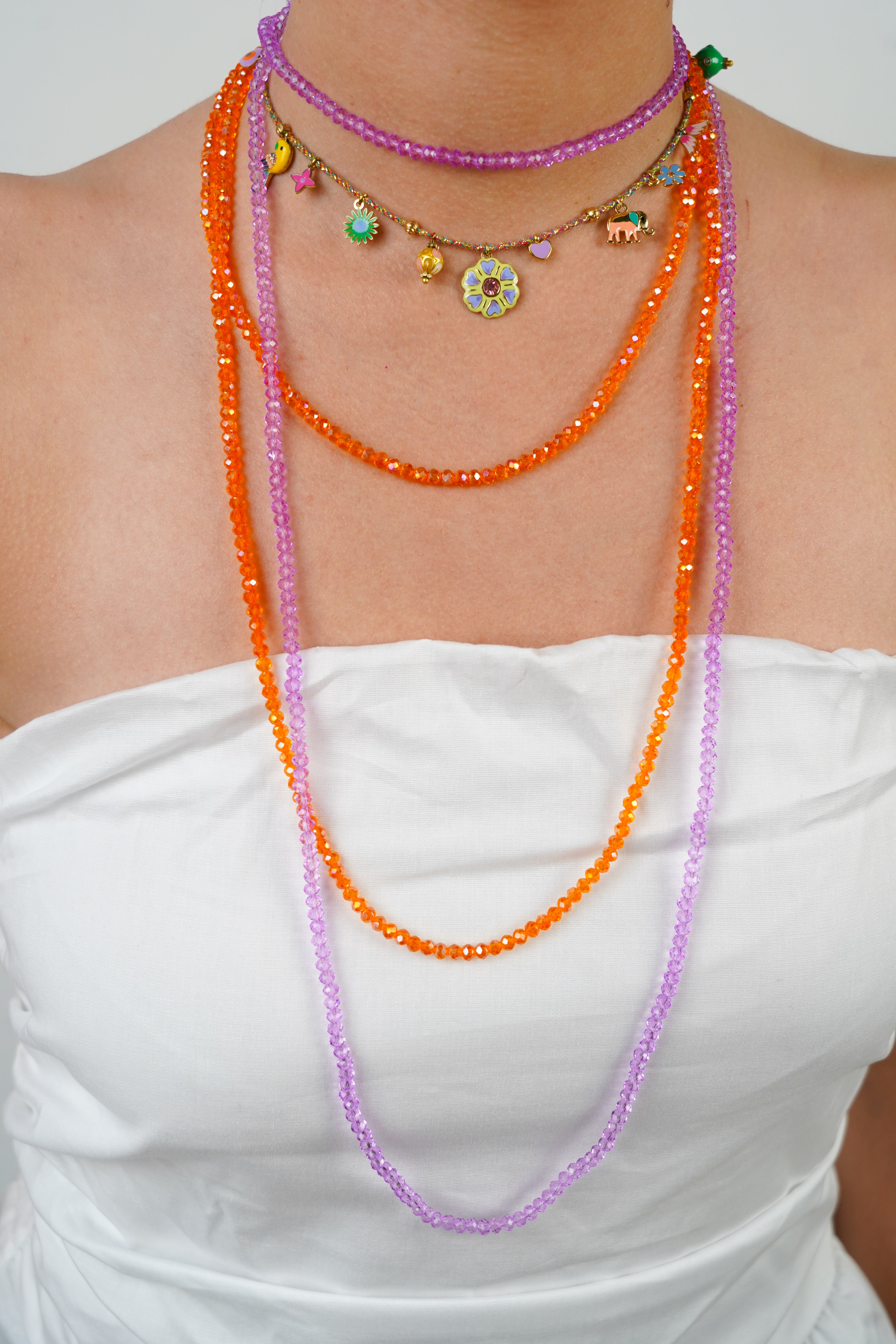 Collier en perles orange