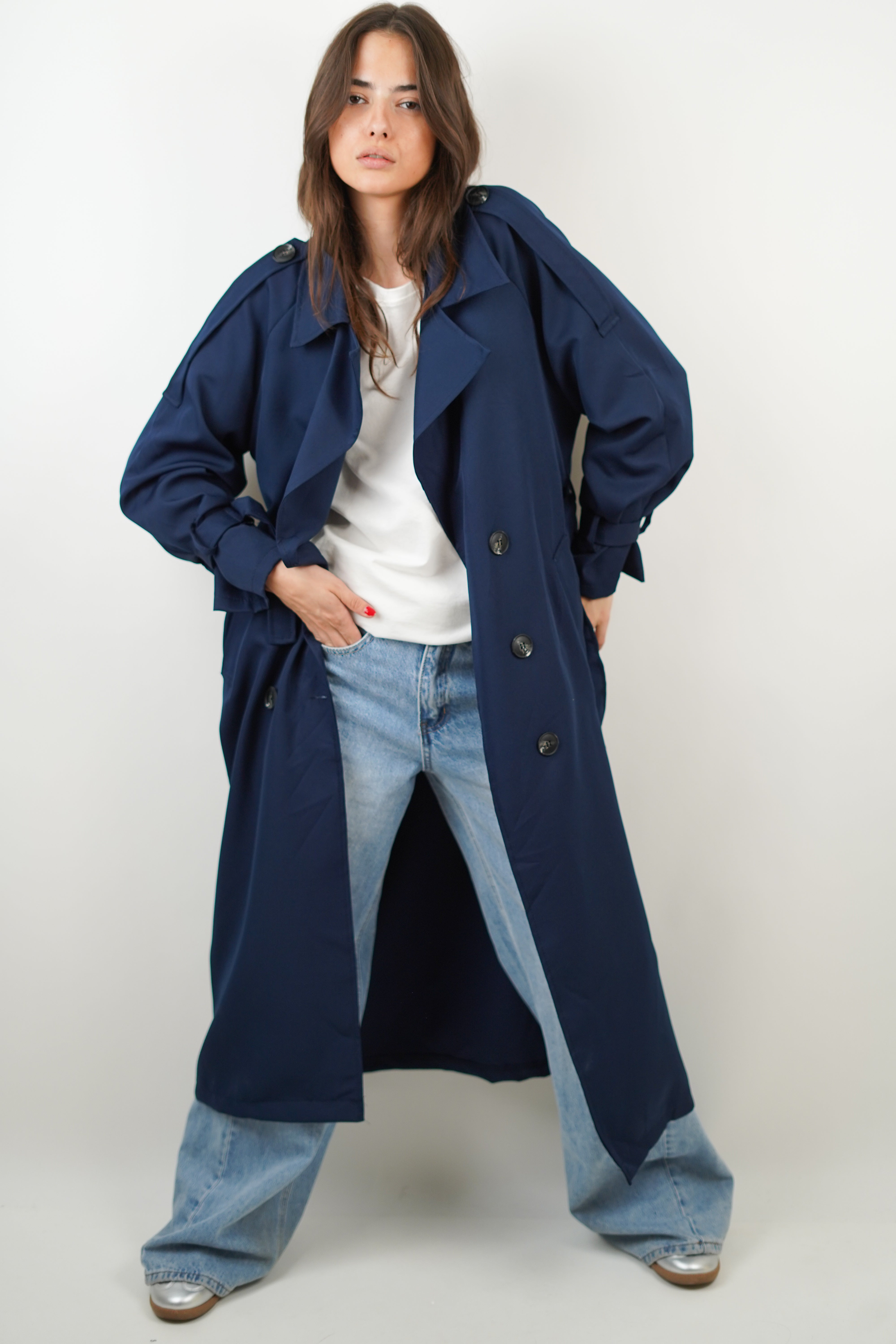 Marineblauer Lola-Trenchcoat