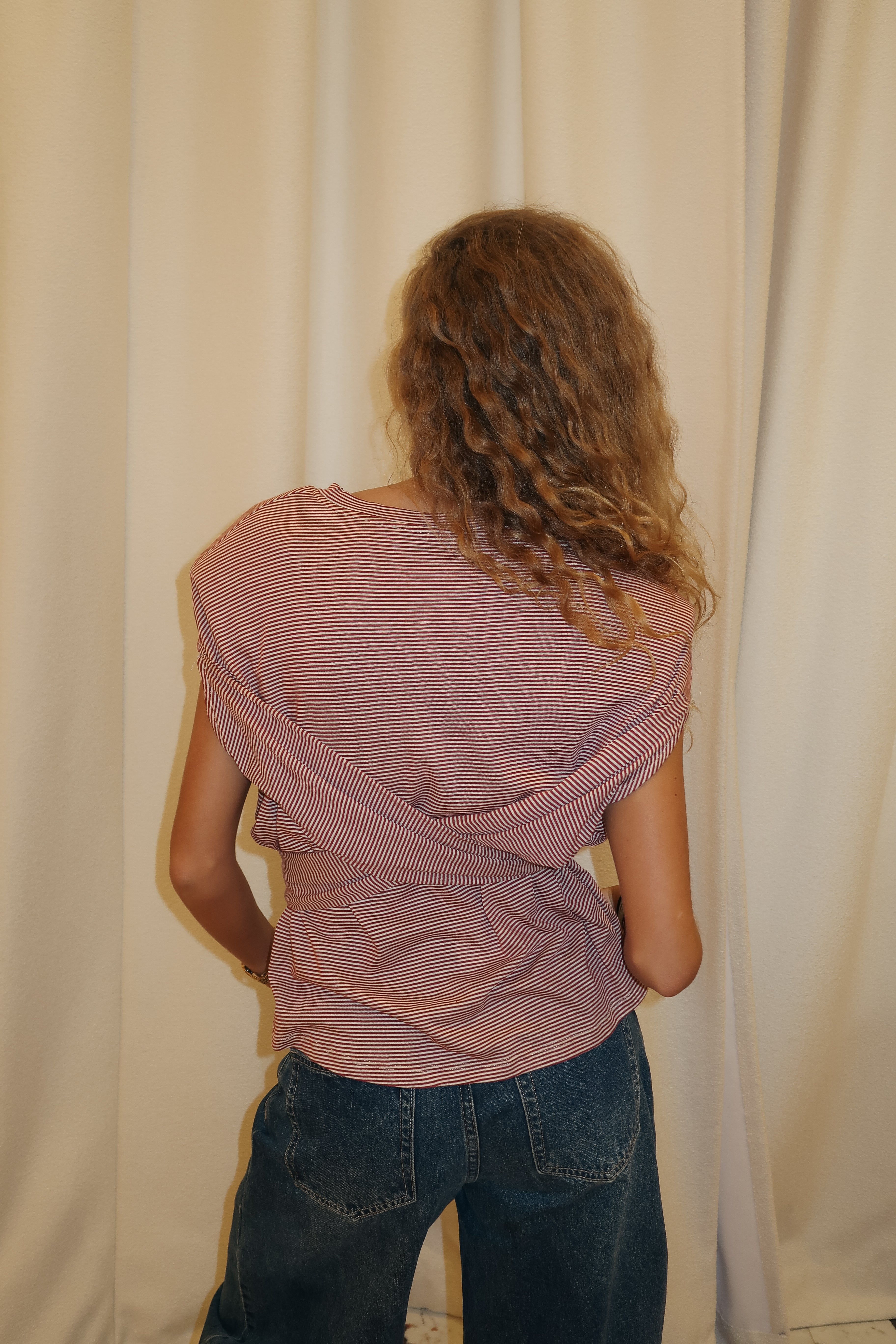 T-shirt Giulia bordeaux en crème