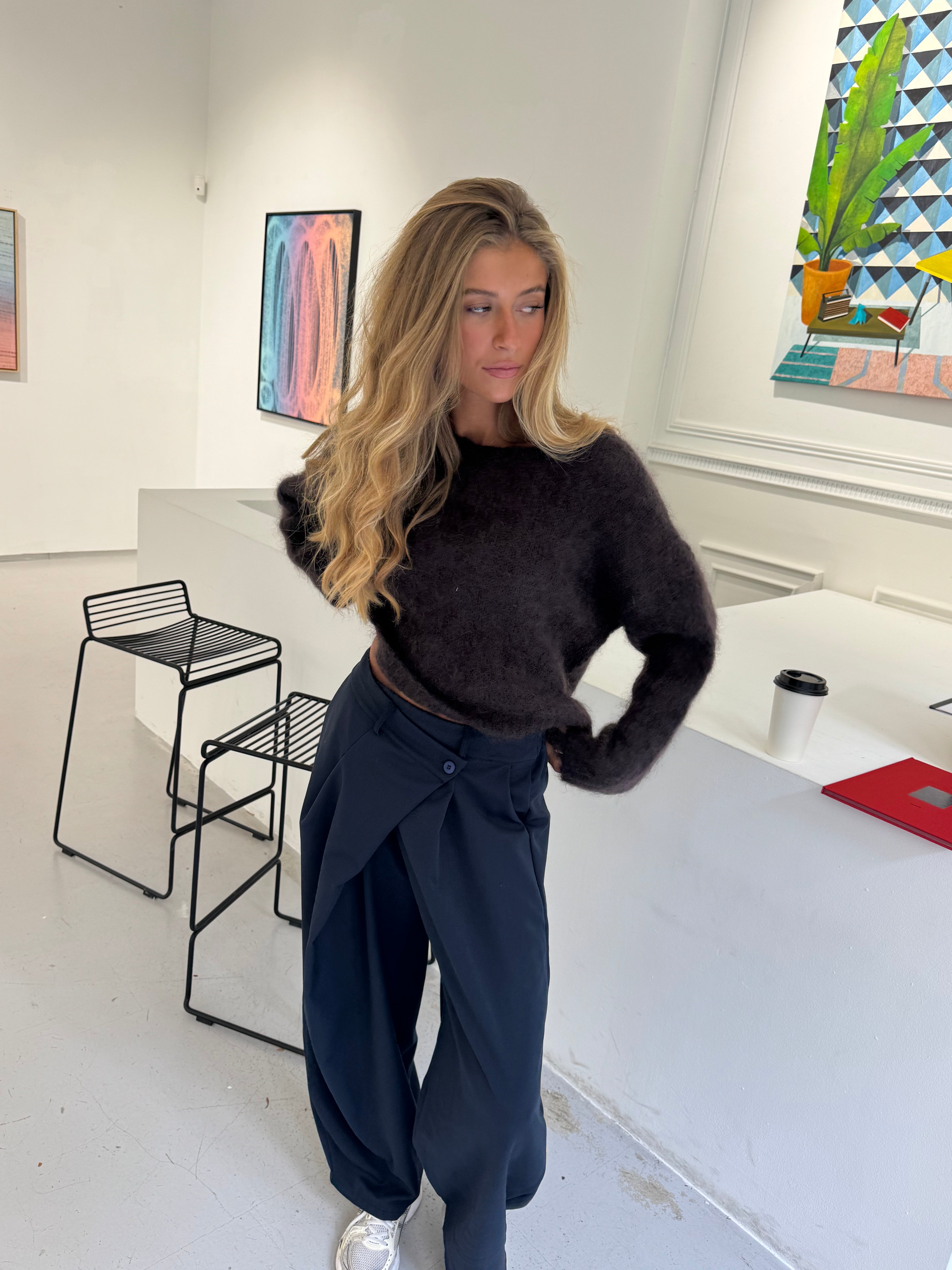 Suzy 80% Mohair Brown Sweater