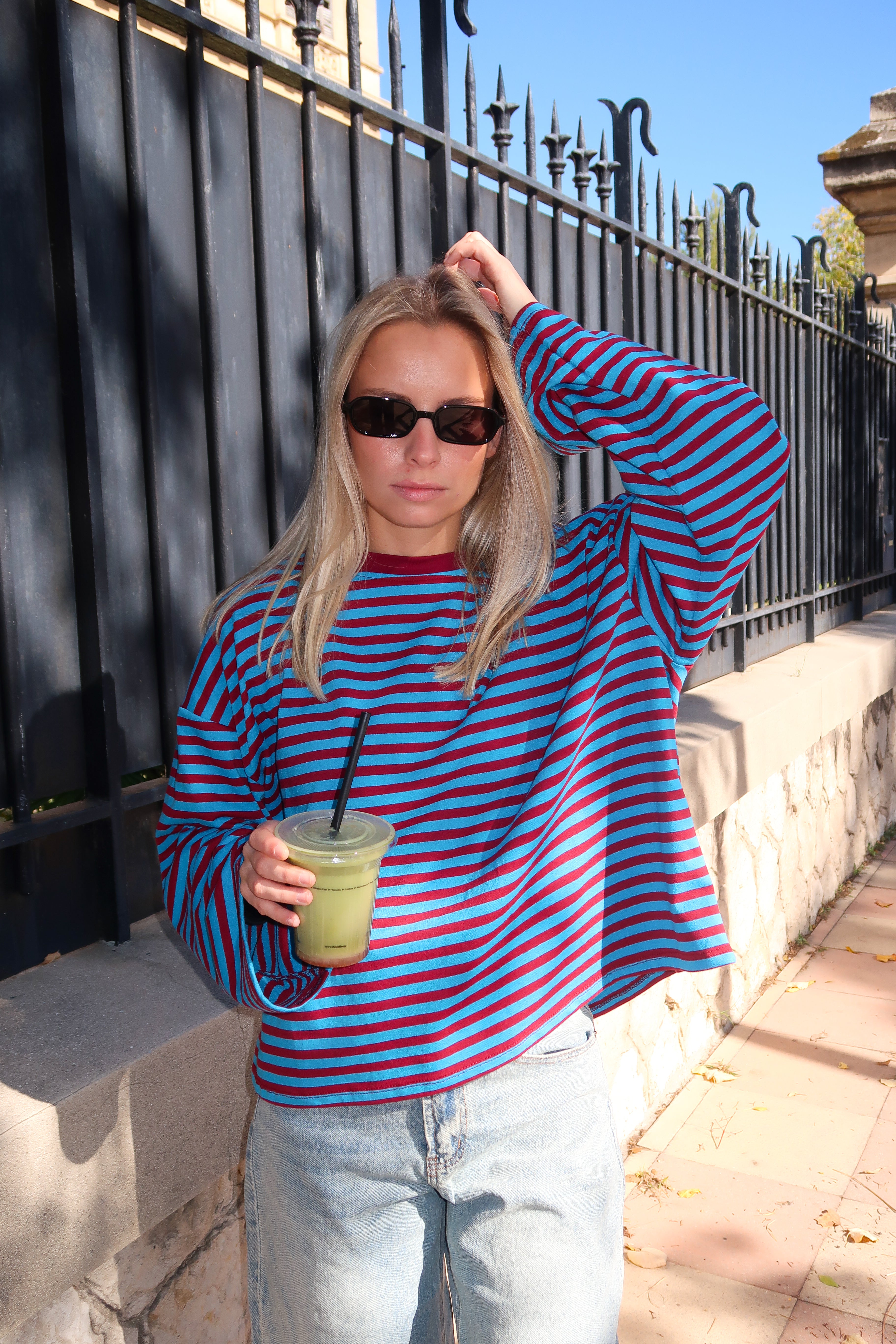 Tee-shirt Océane rouge et bleu