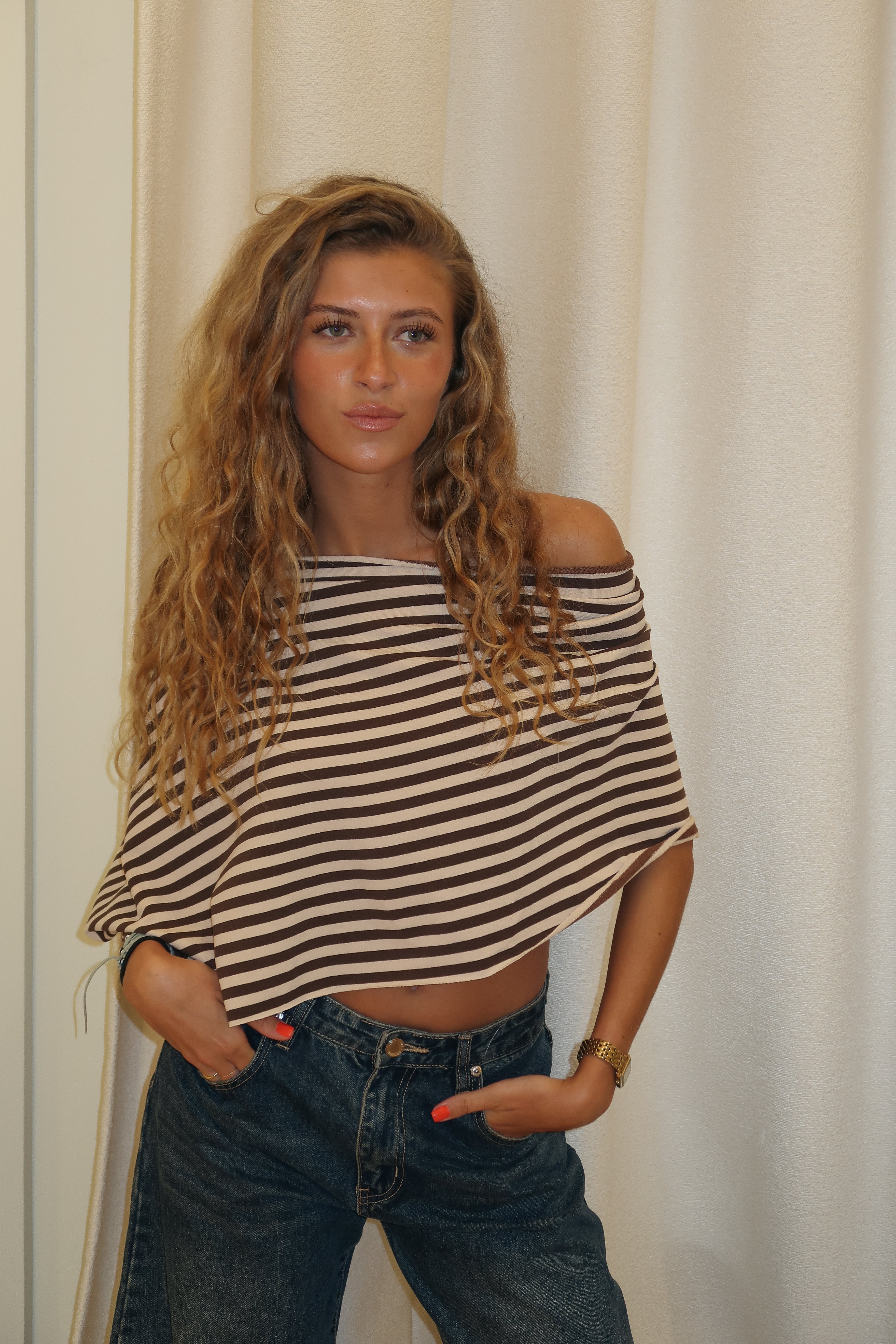 Haut Annick beige et marron