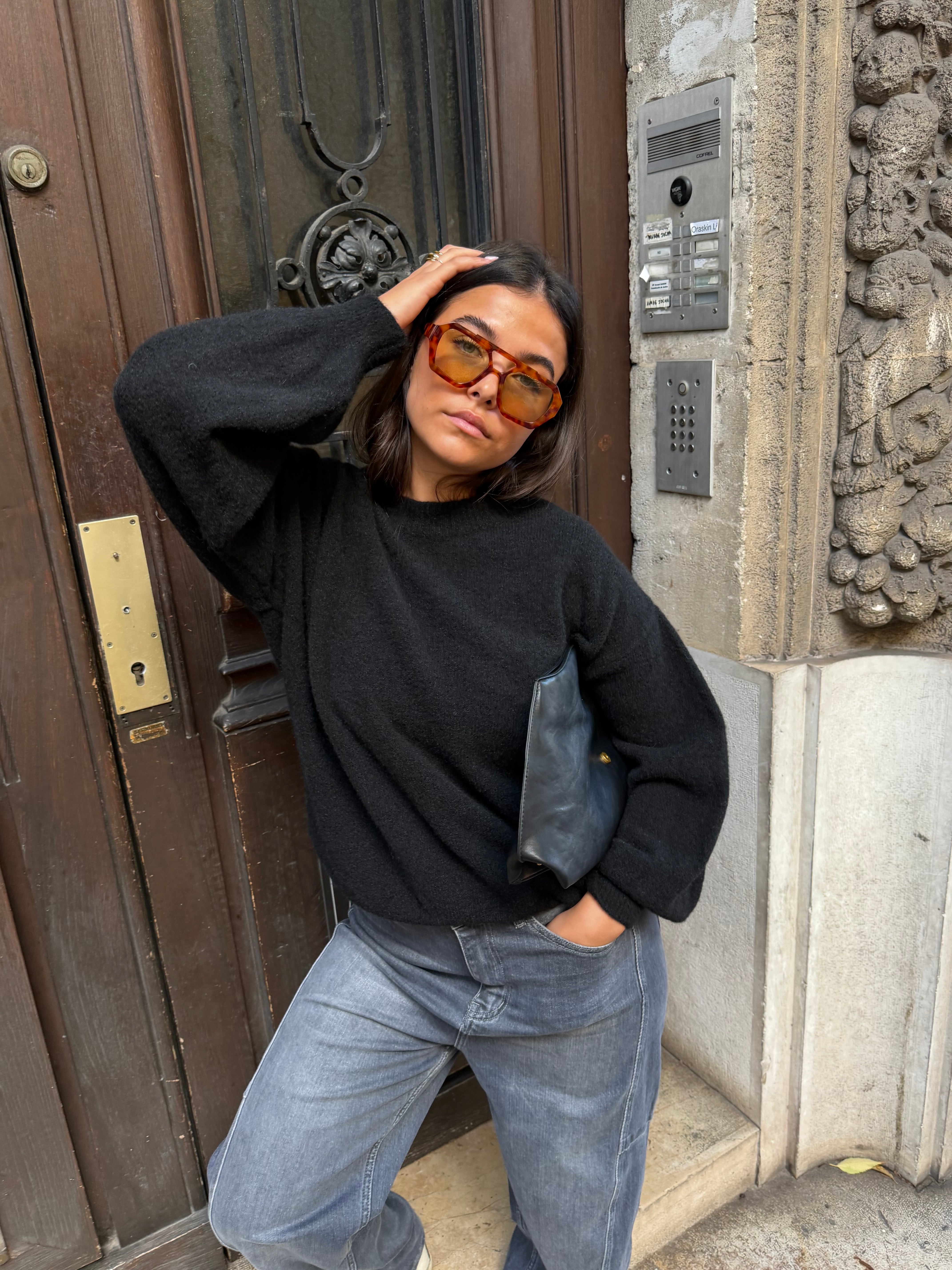 Schwarzer Caroline-Pullover