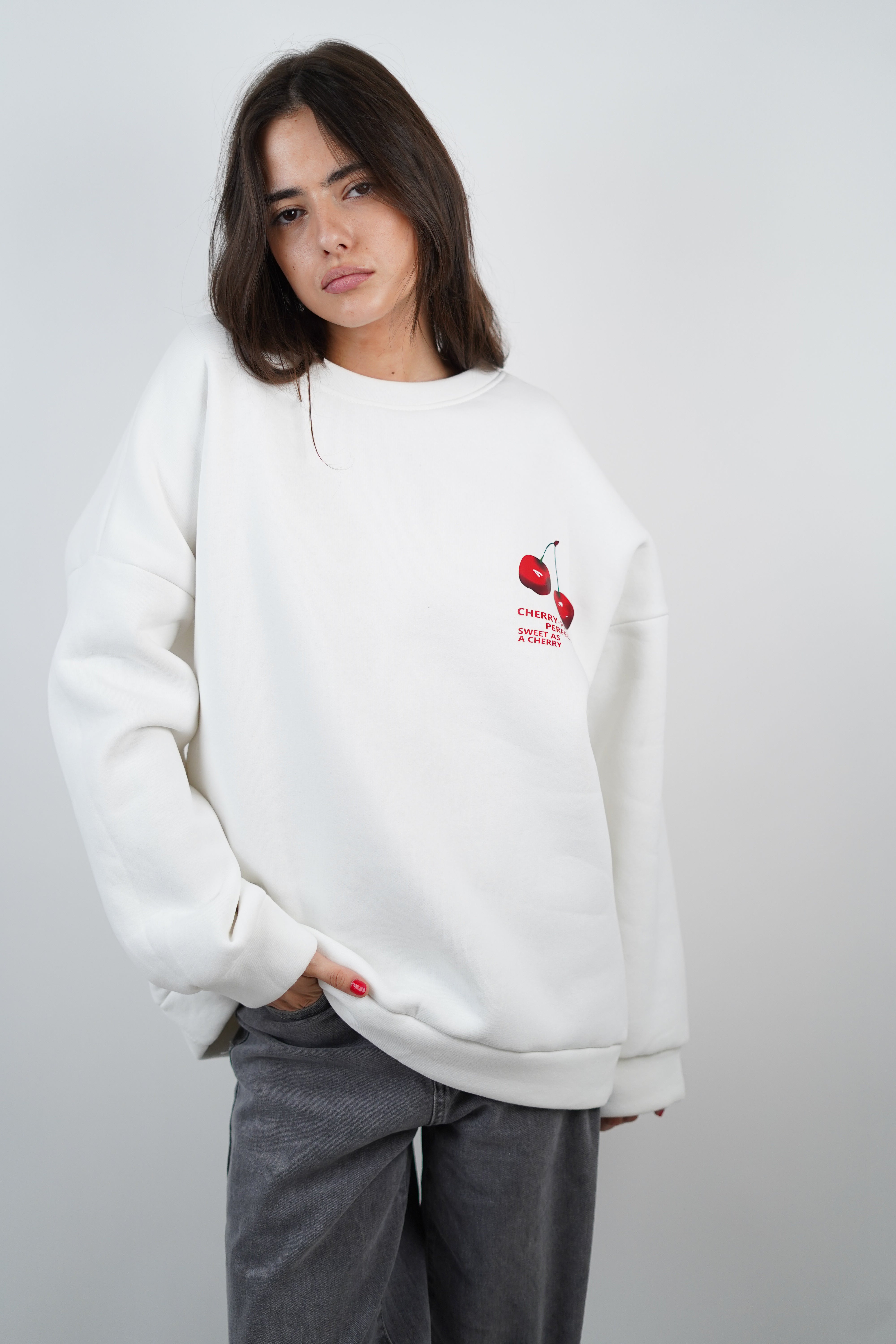 Weißes Karine-Sweatshirt