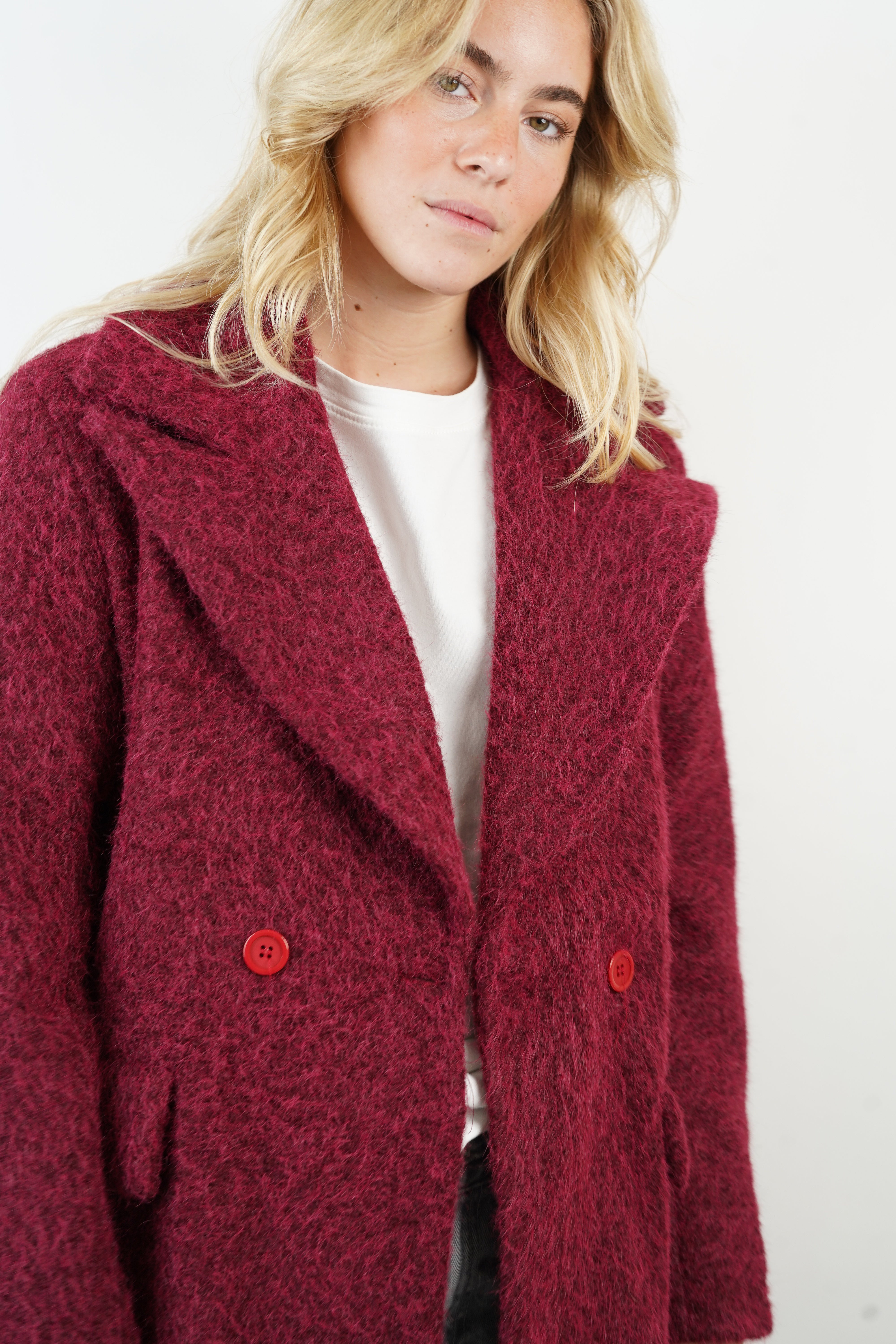 Ella burgundy coat