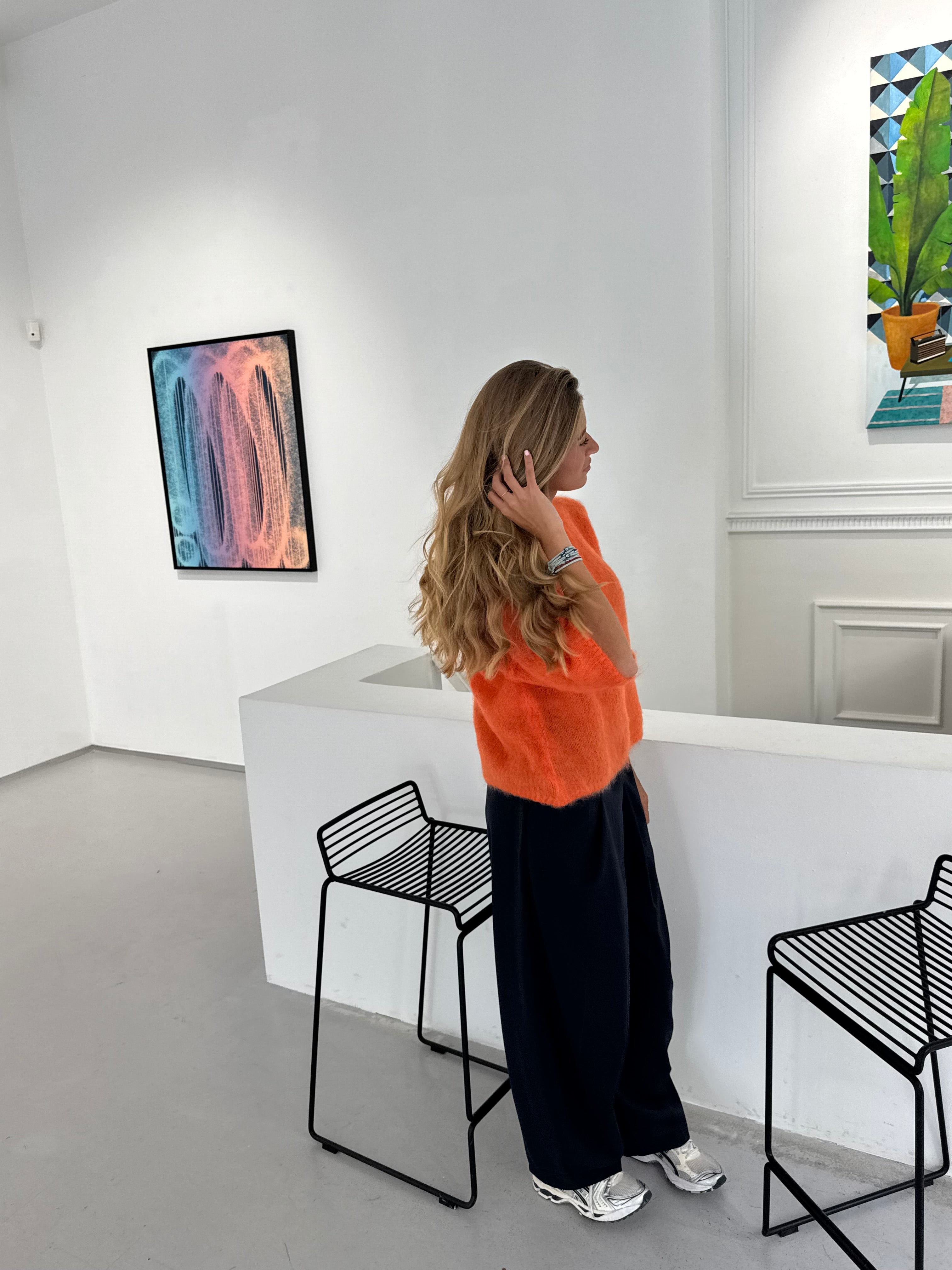 Pull 80% Mohair Jodie orange