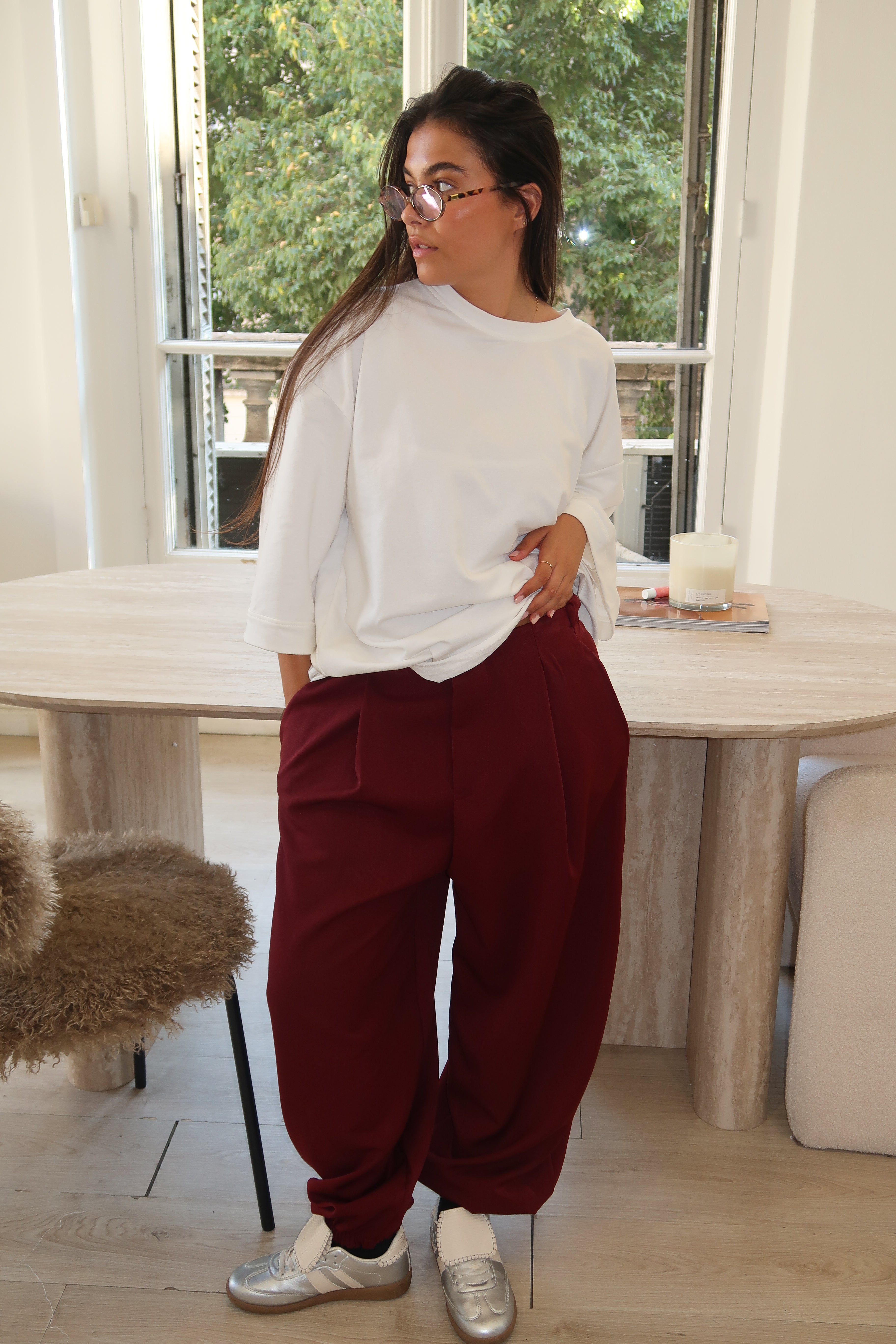 Pantalon Giulia bordeaux