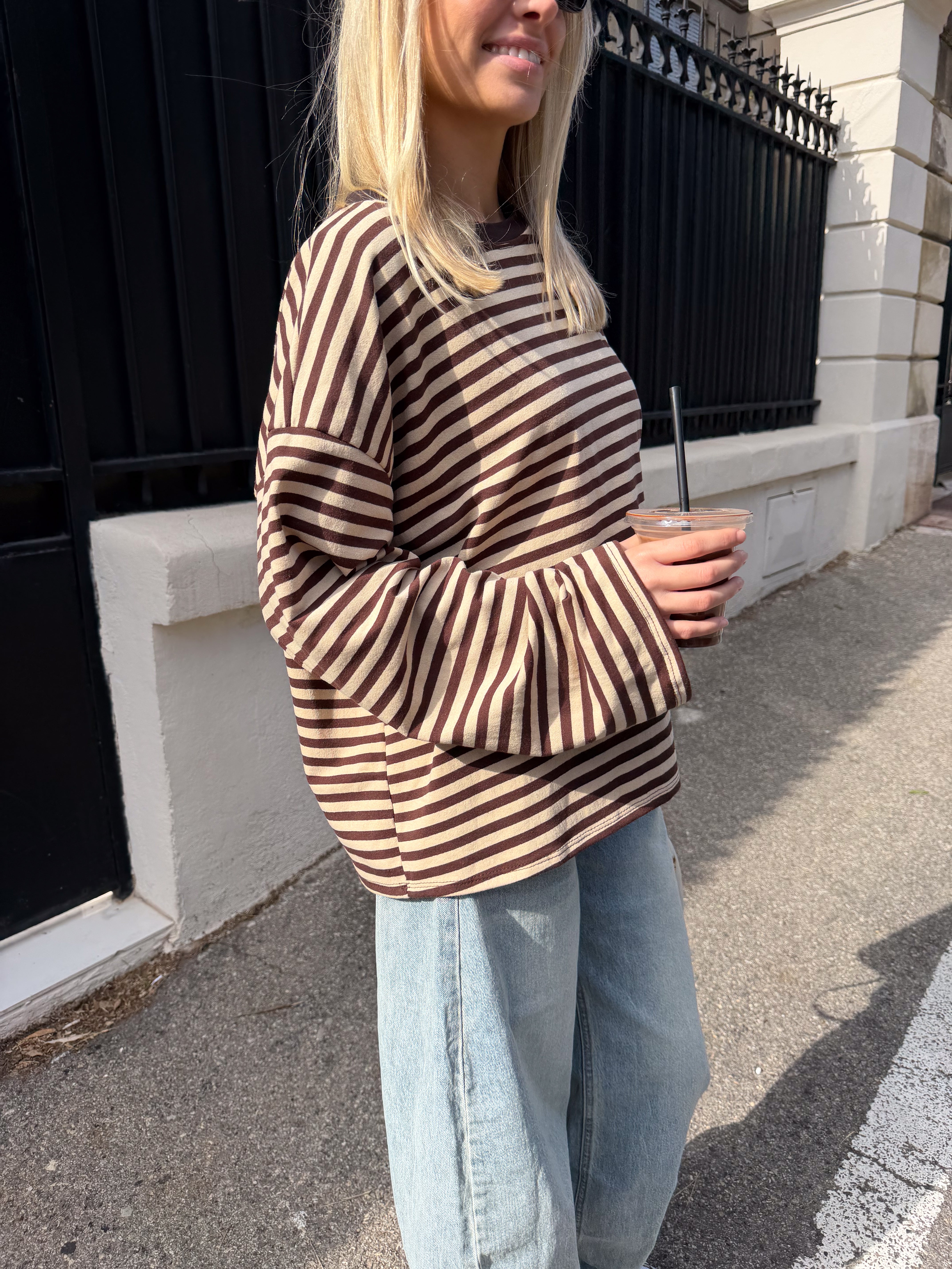 Tee-shirt Océane beige et marron