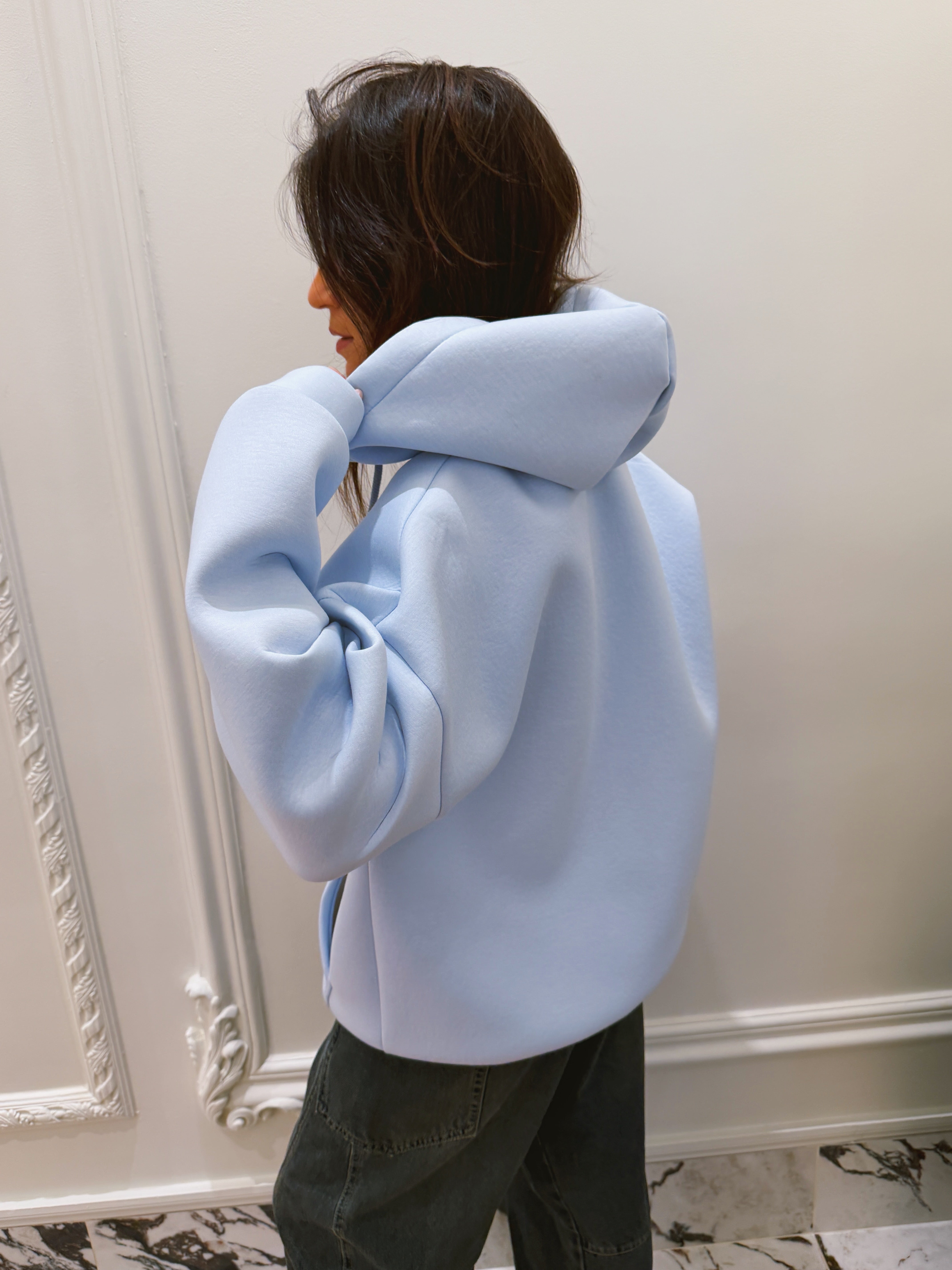 Ellie lyseblå lynlåstrøje