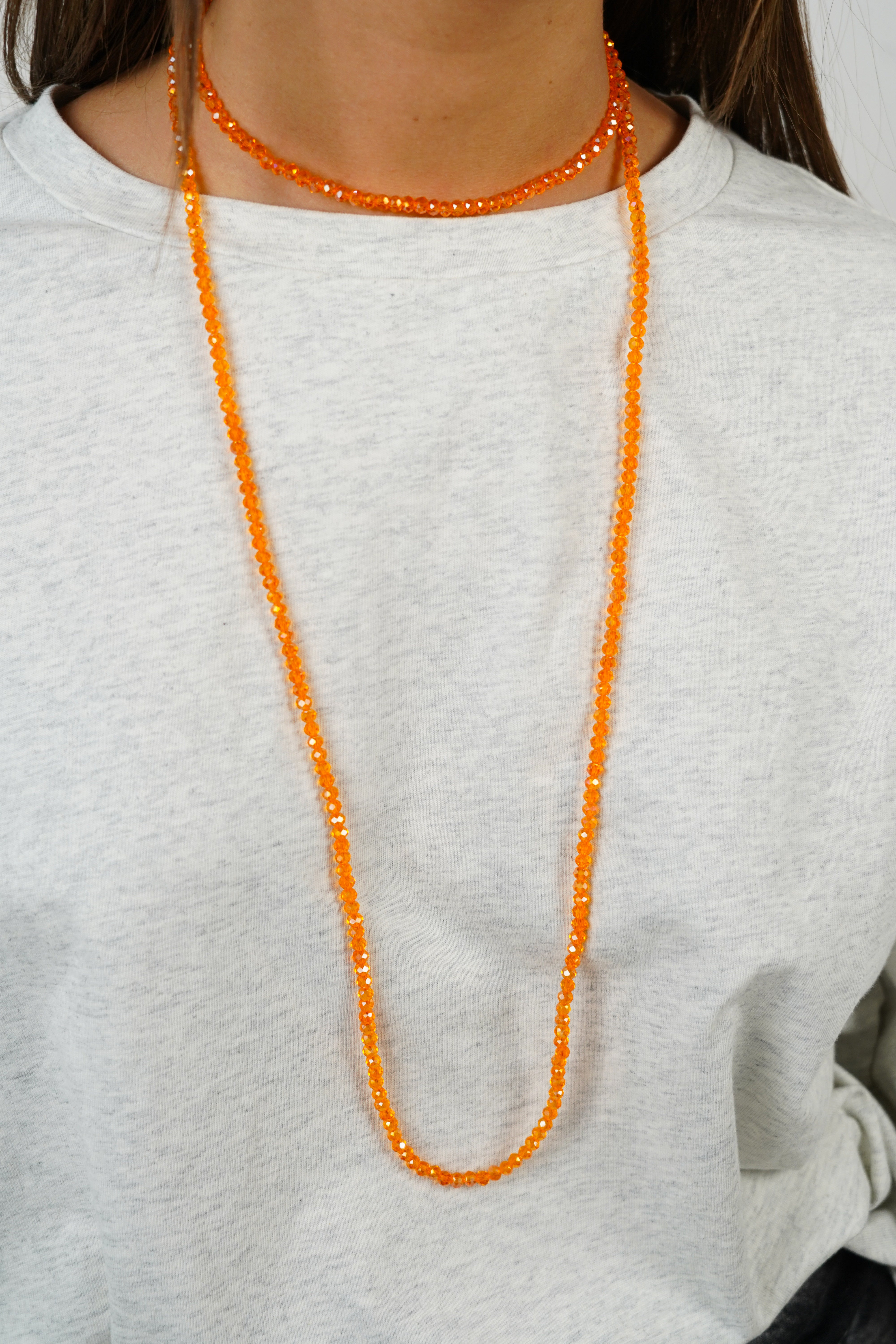 Orange pearl necklace