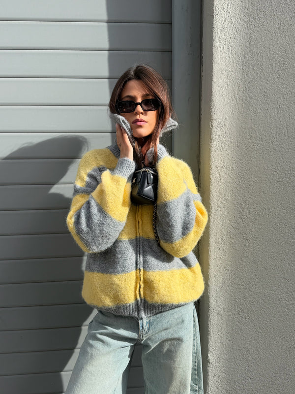 Gilet Gracie jaune et gris