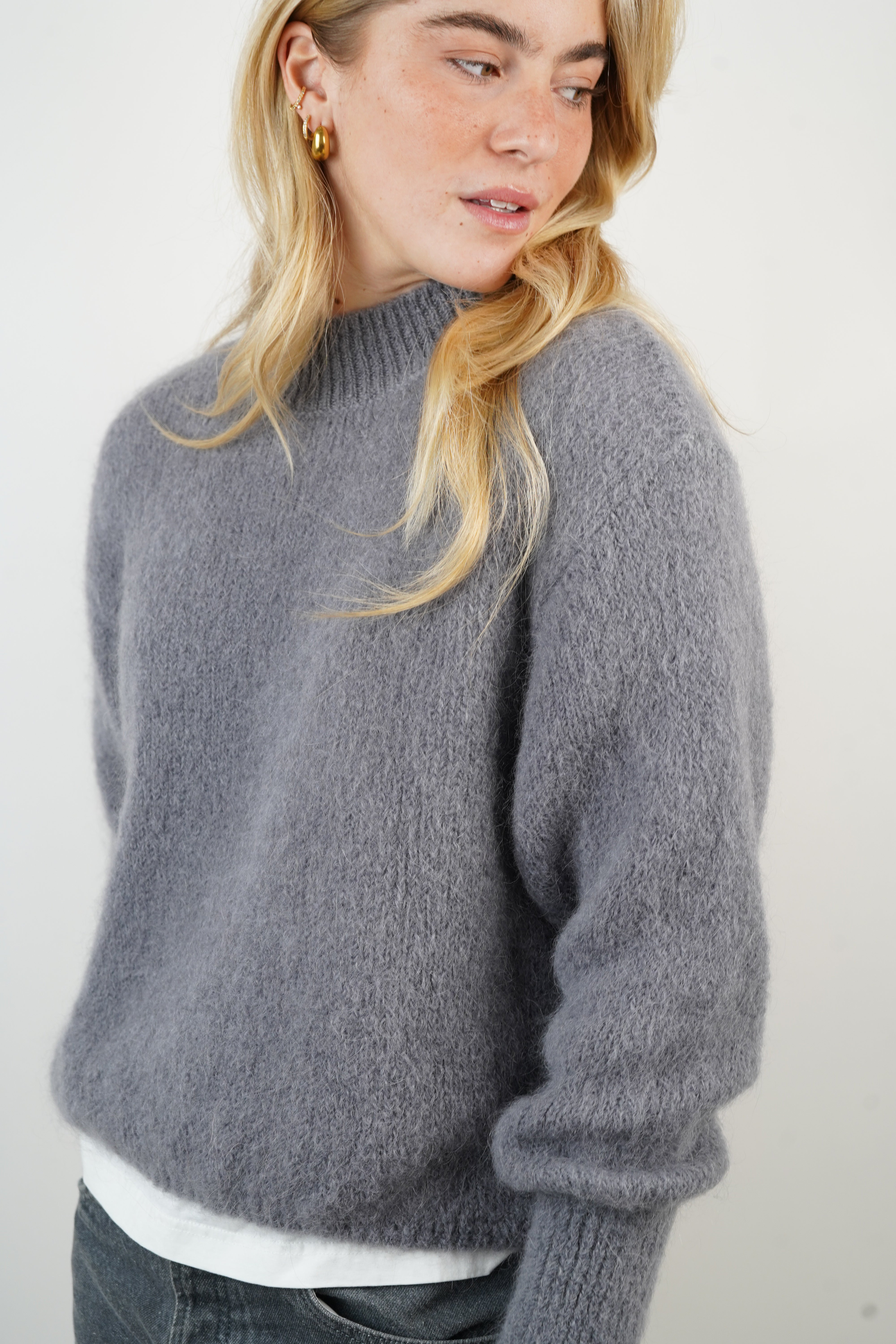 Pull mohair/alpaga Paloma gris