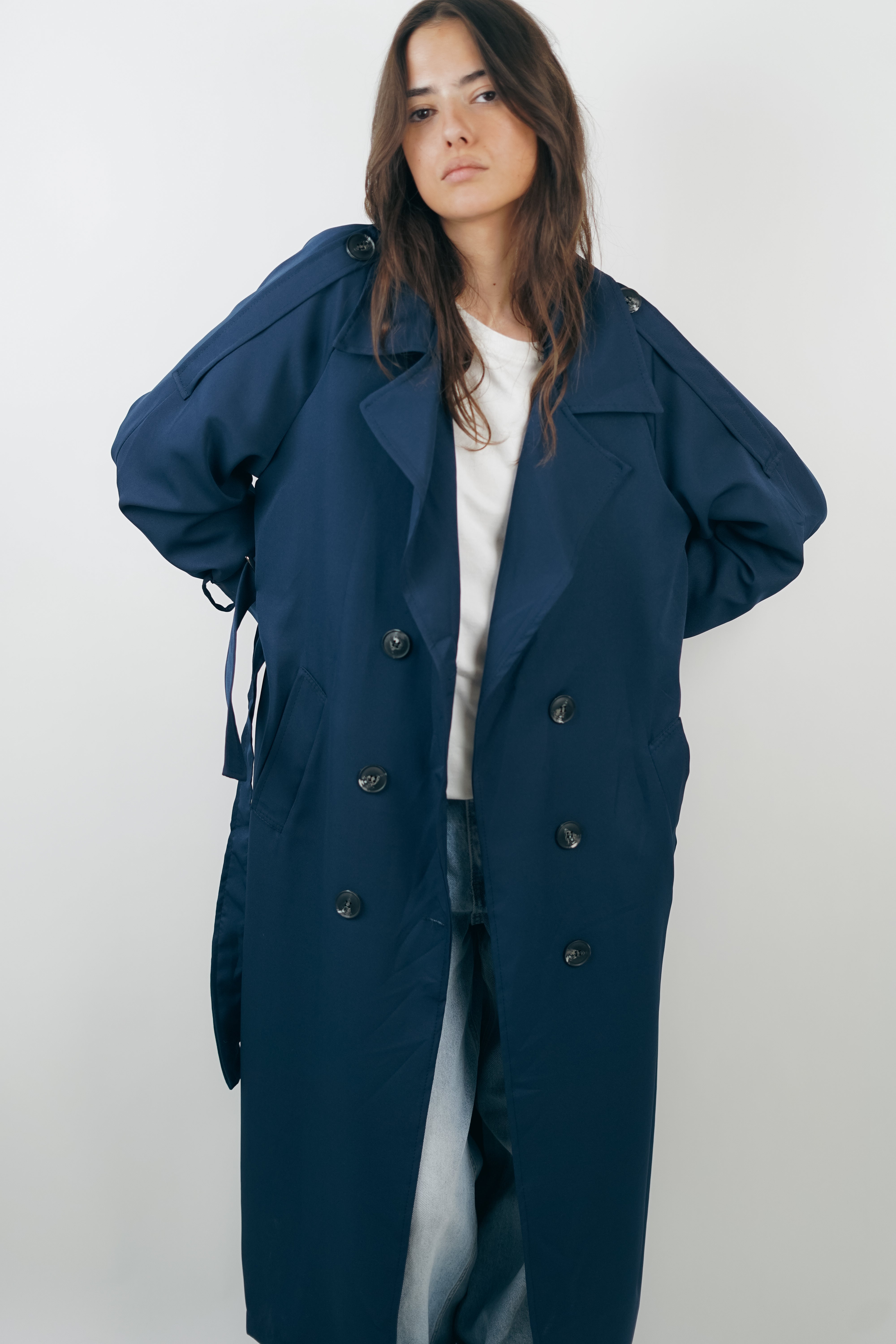 Marineblauer Lola-Trenchcoat