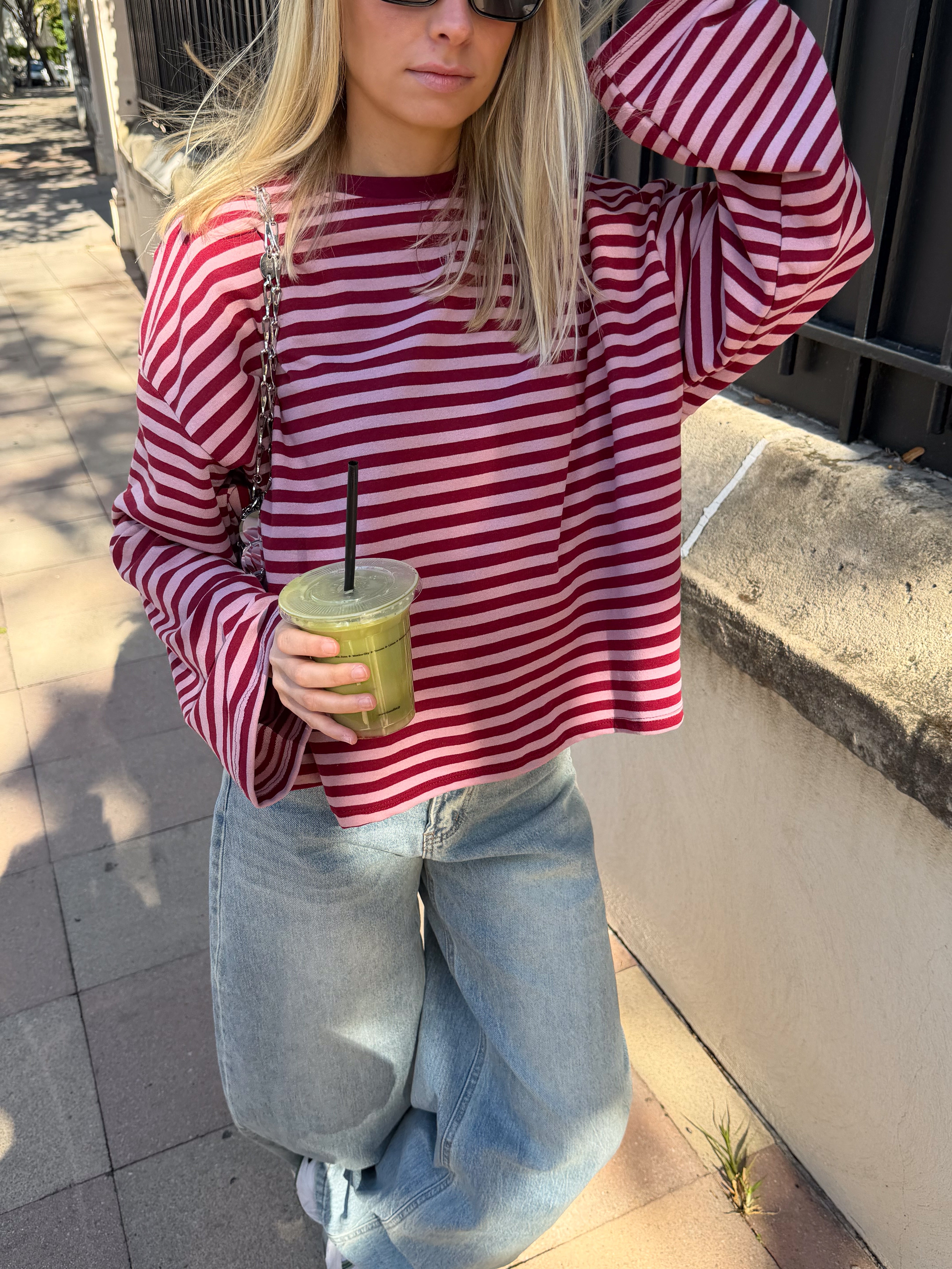 Tee-shirt Océane bordeaux et rose (11/12)