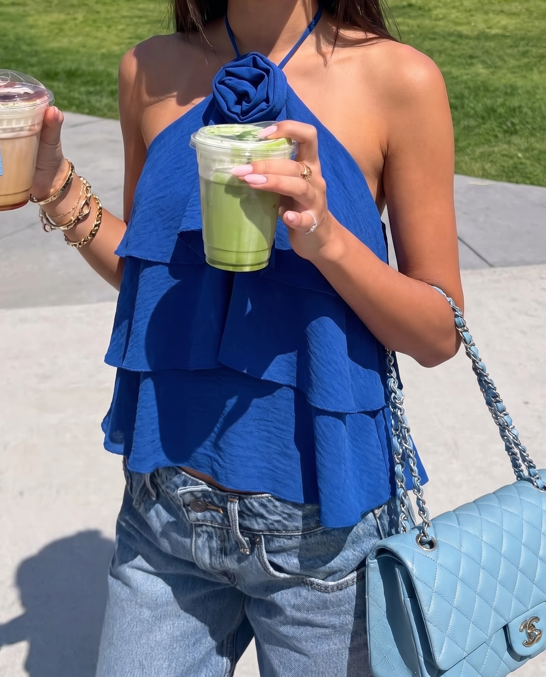 Top Isadora albastru