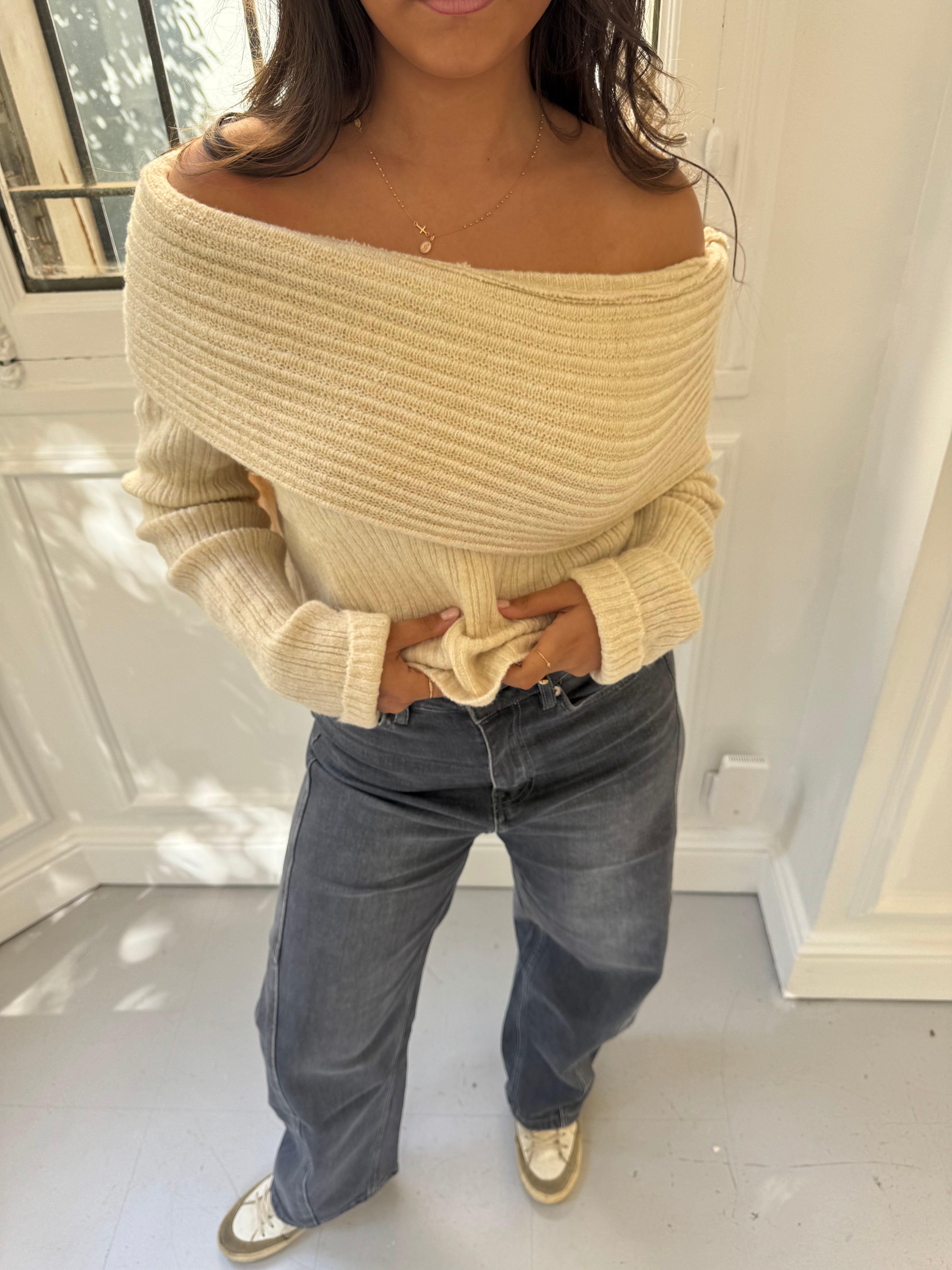 Cremefarbener Pullover „Evy“