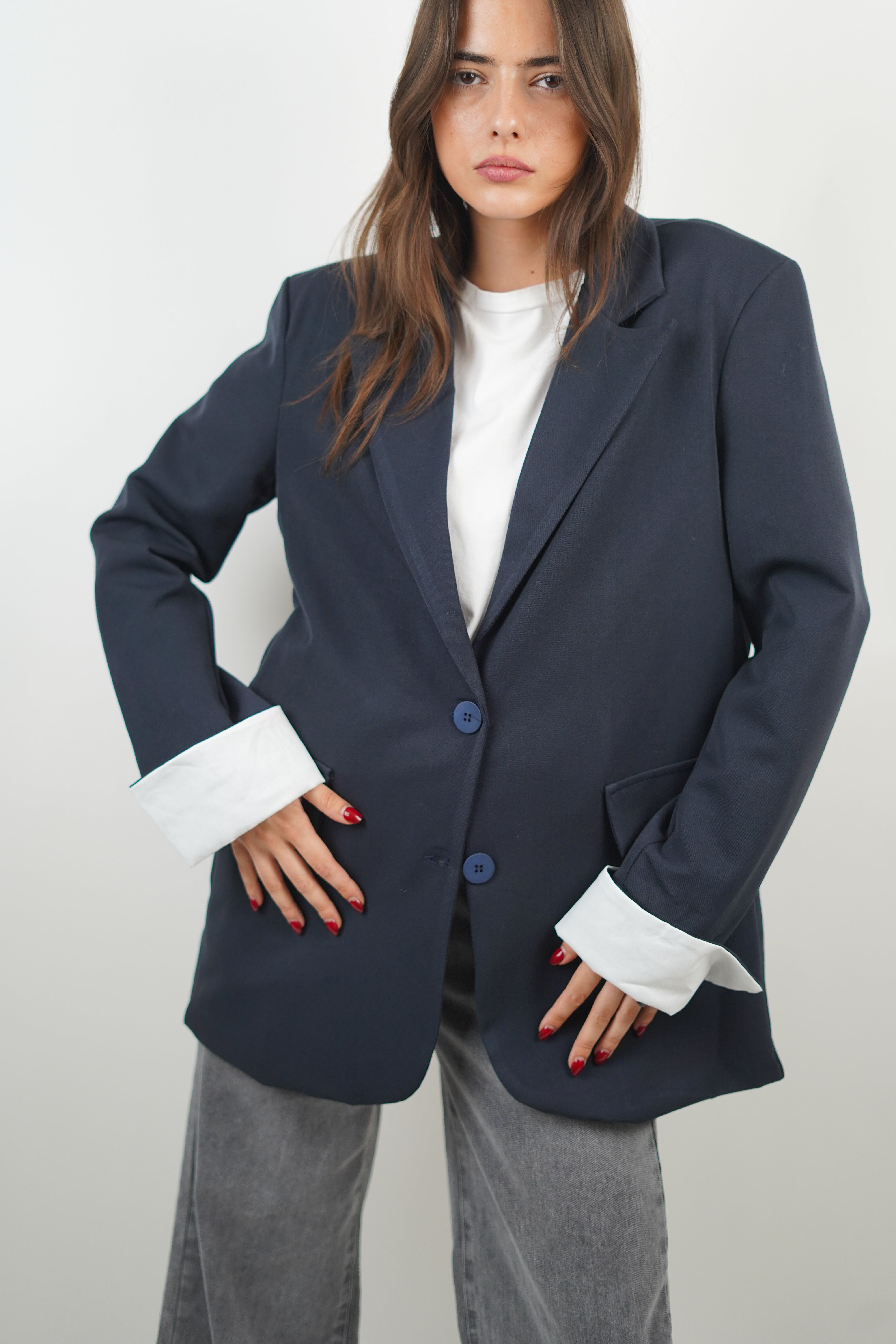 Blauer Ninon-Blazer