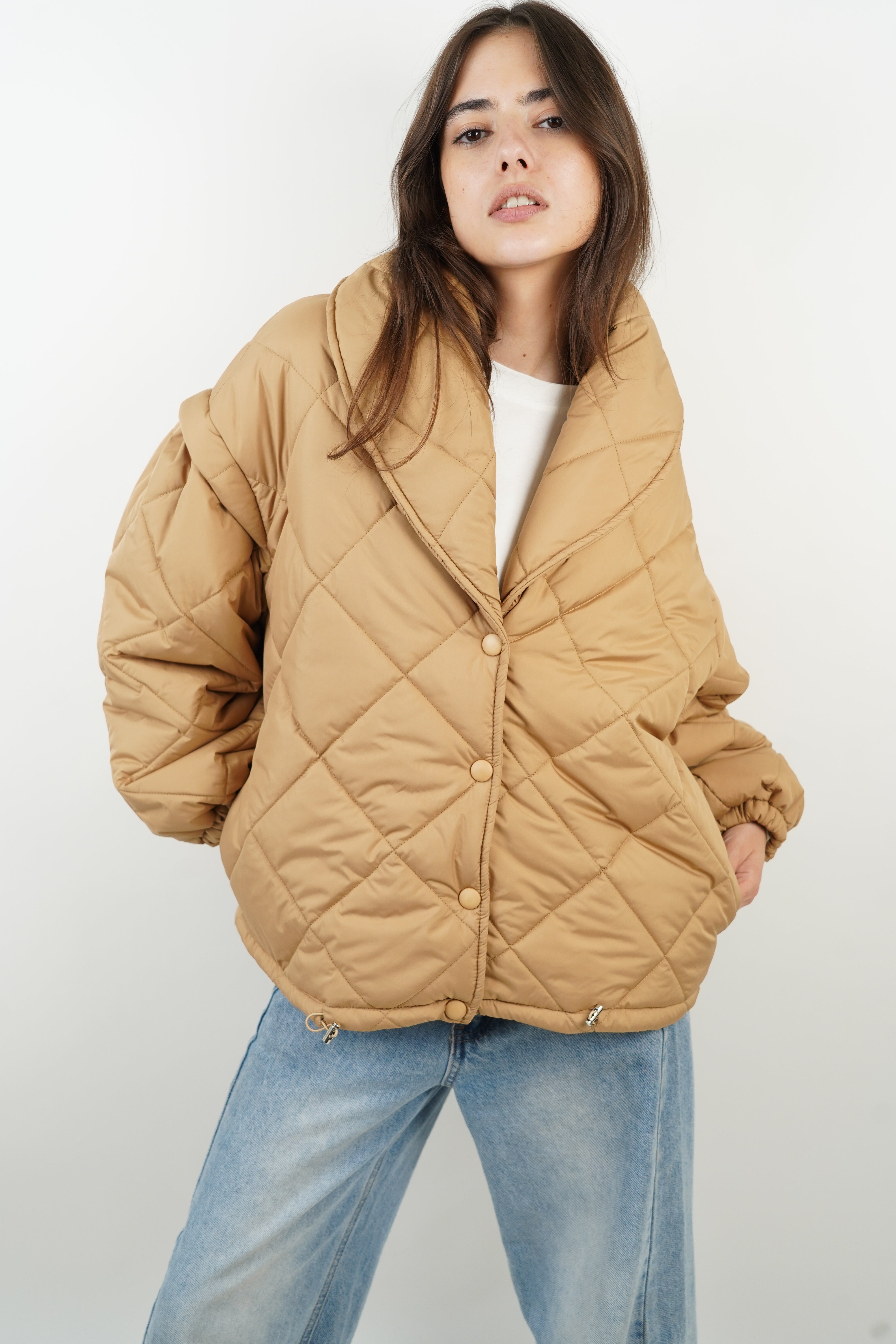 Eve camel down jacket