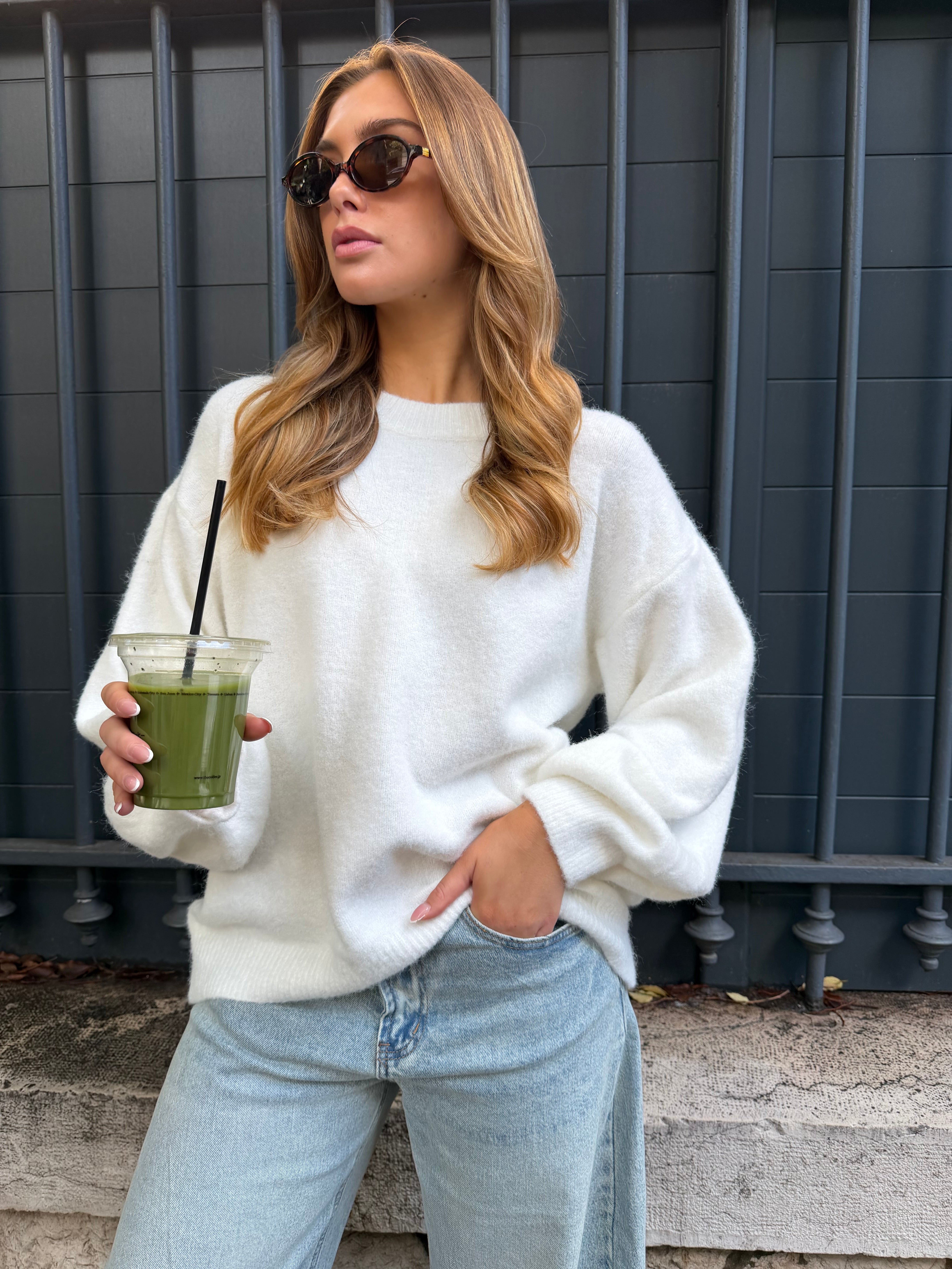 Weißer Pullover Caroline