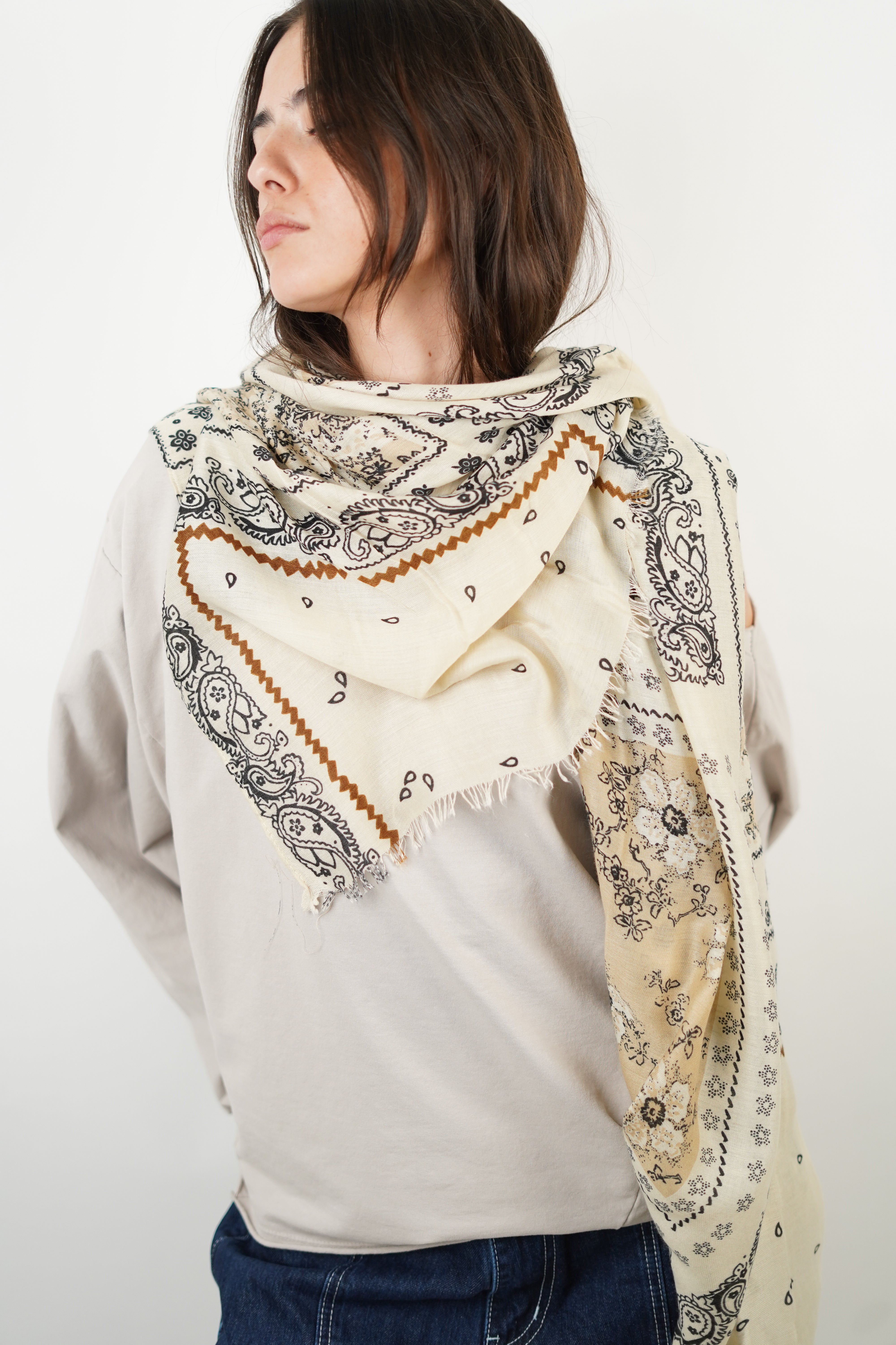 Foulard bandana beige