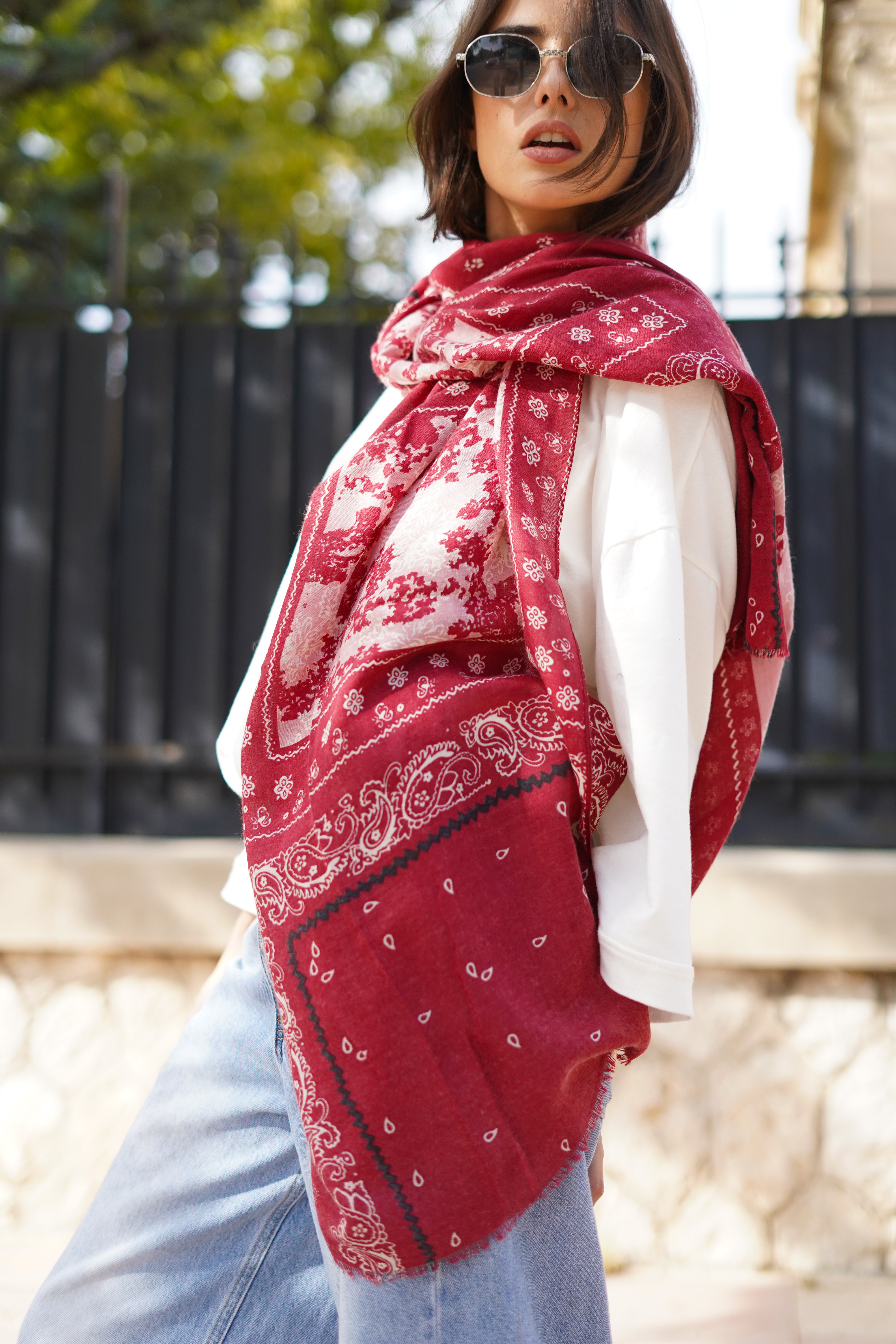 Foulard bandana rouge