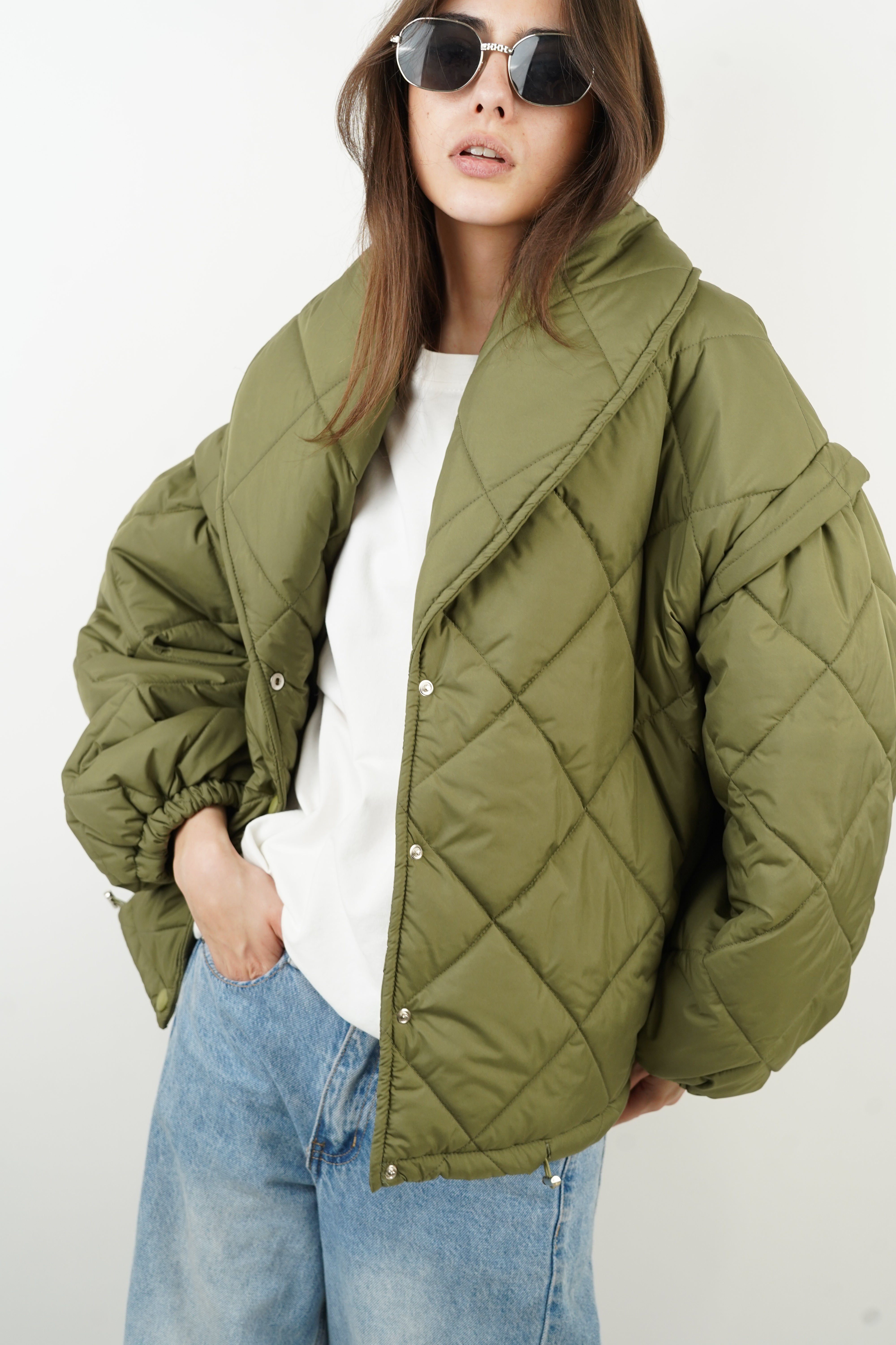 Eve khaki down jacket