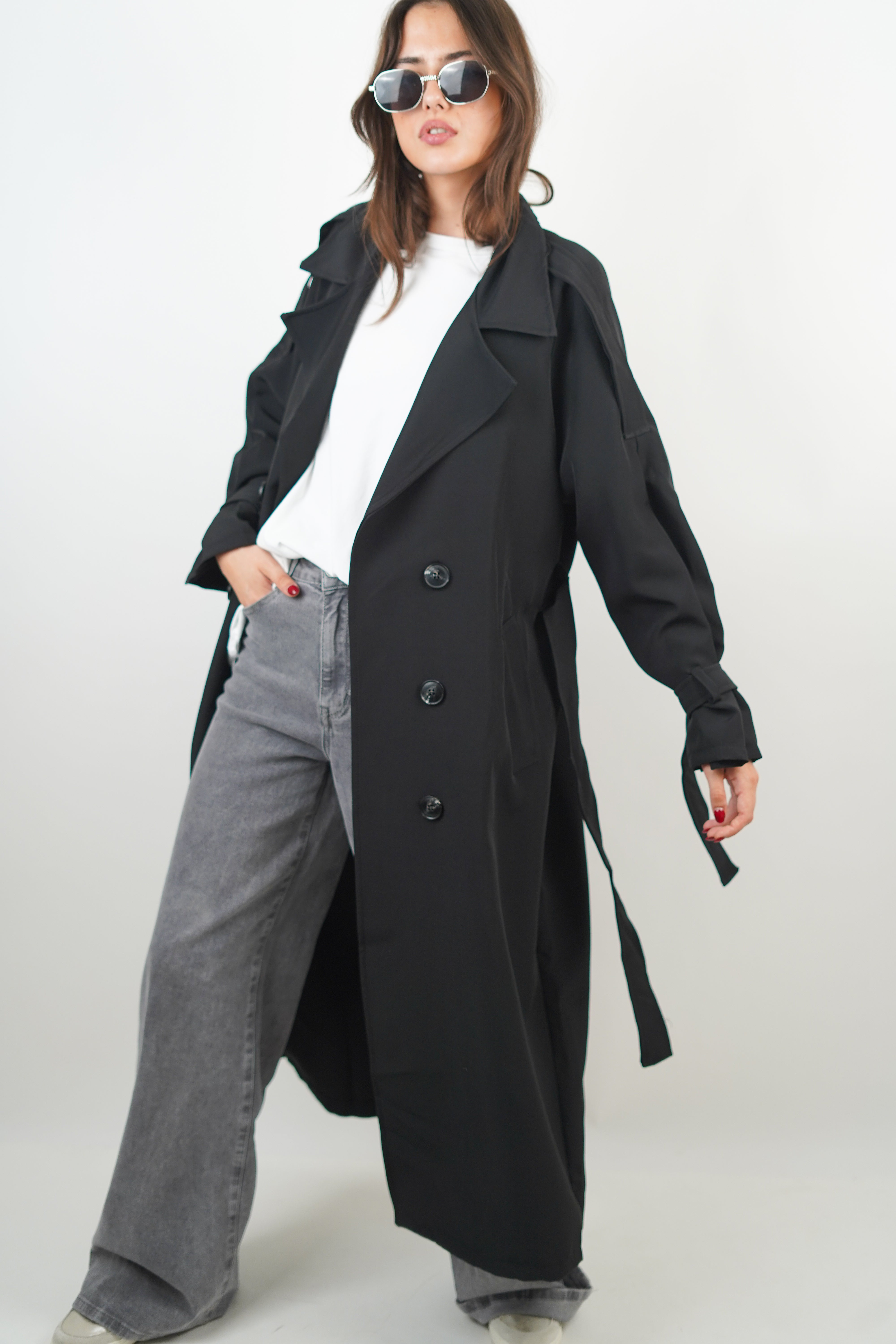 Lola schwarzer Trenchcoat