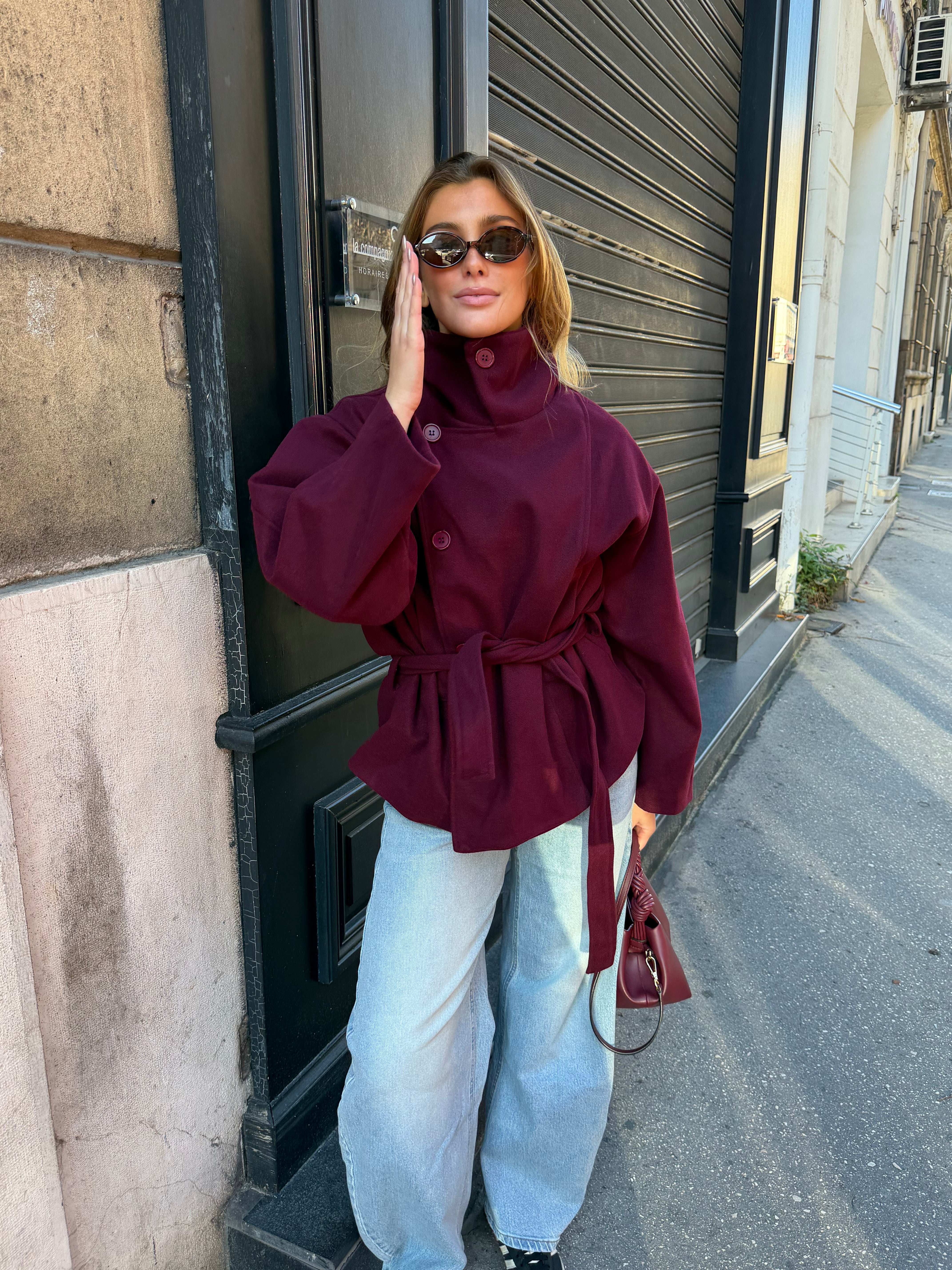 Manteau Roxane bordeaux