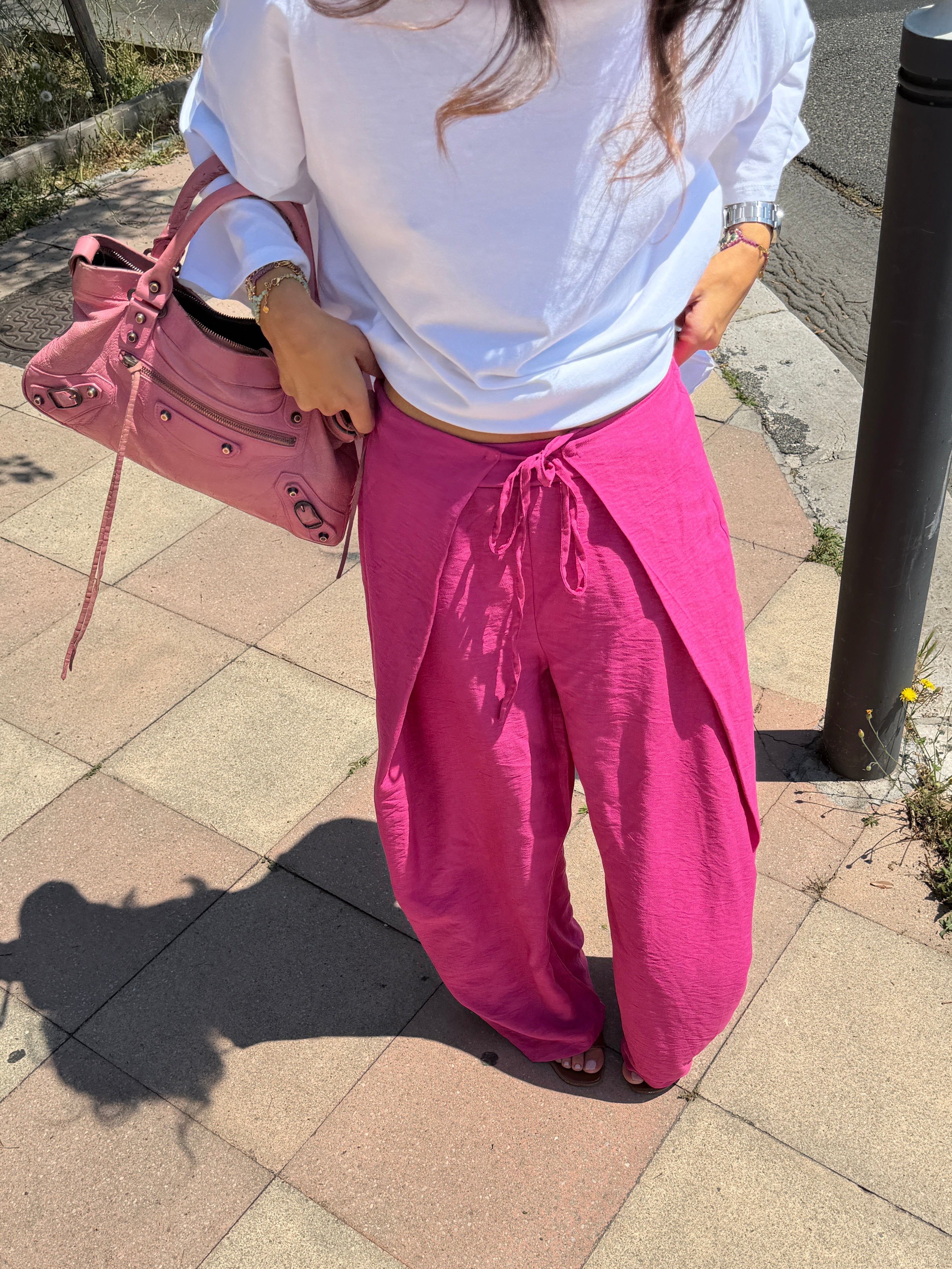 Pantalone Delphine rosa fucsia