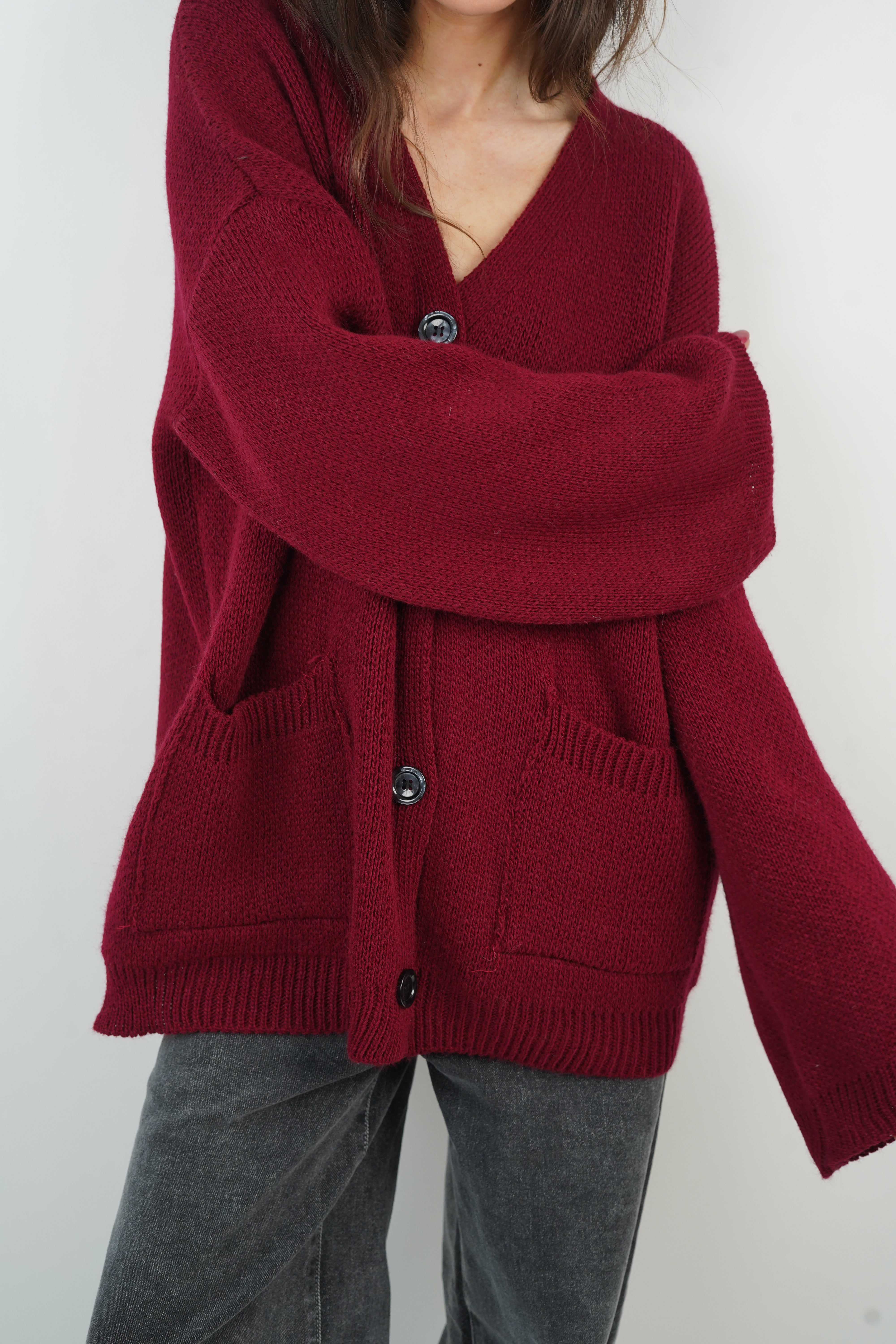 Cardigan Marine bordeaux