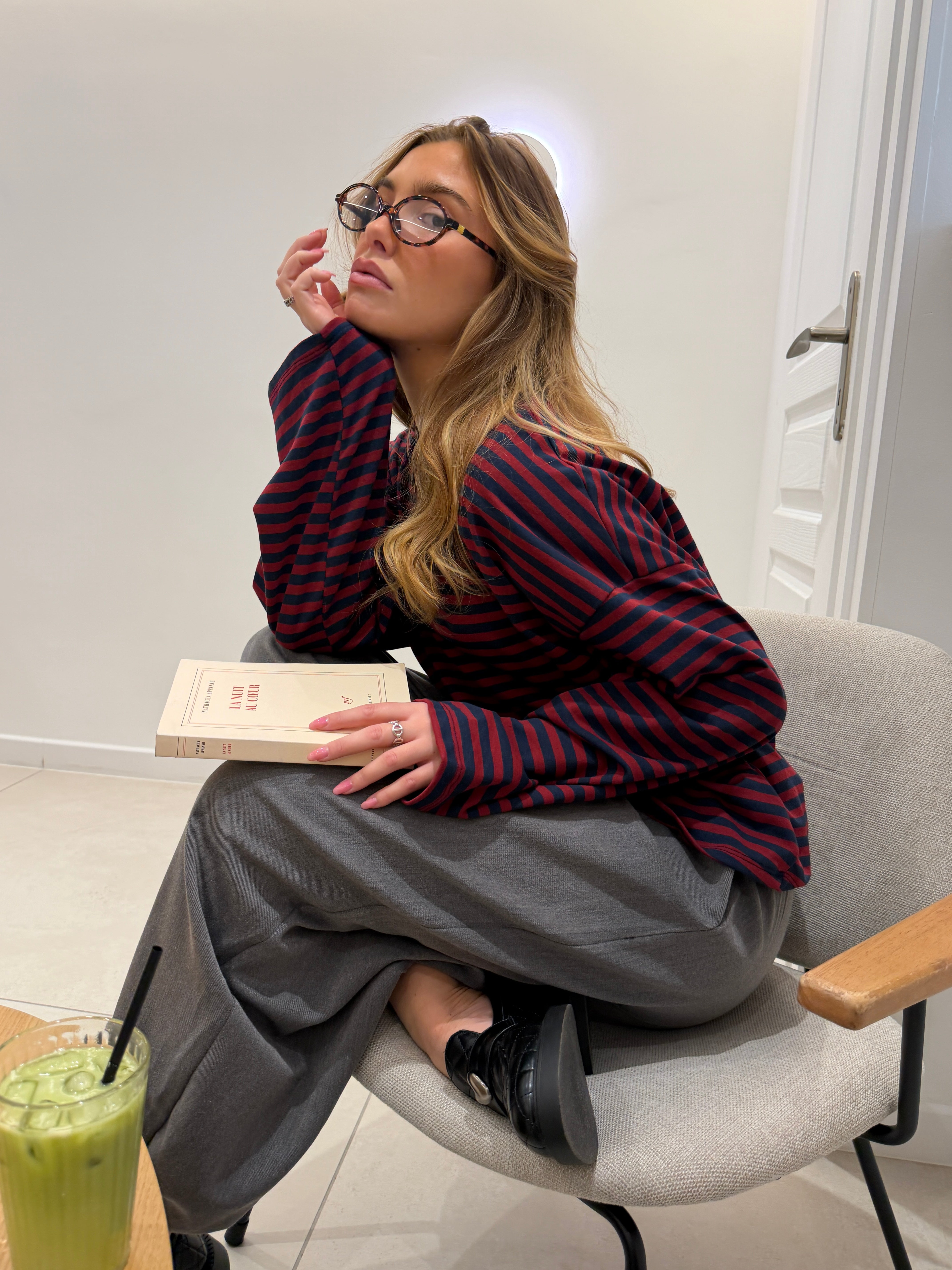 Tee-shirt Océane bordeaux et bleu marine (12/12)