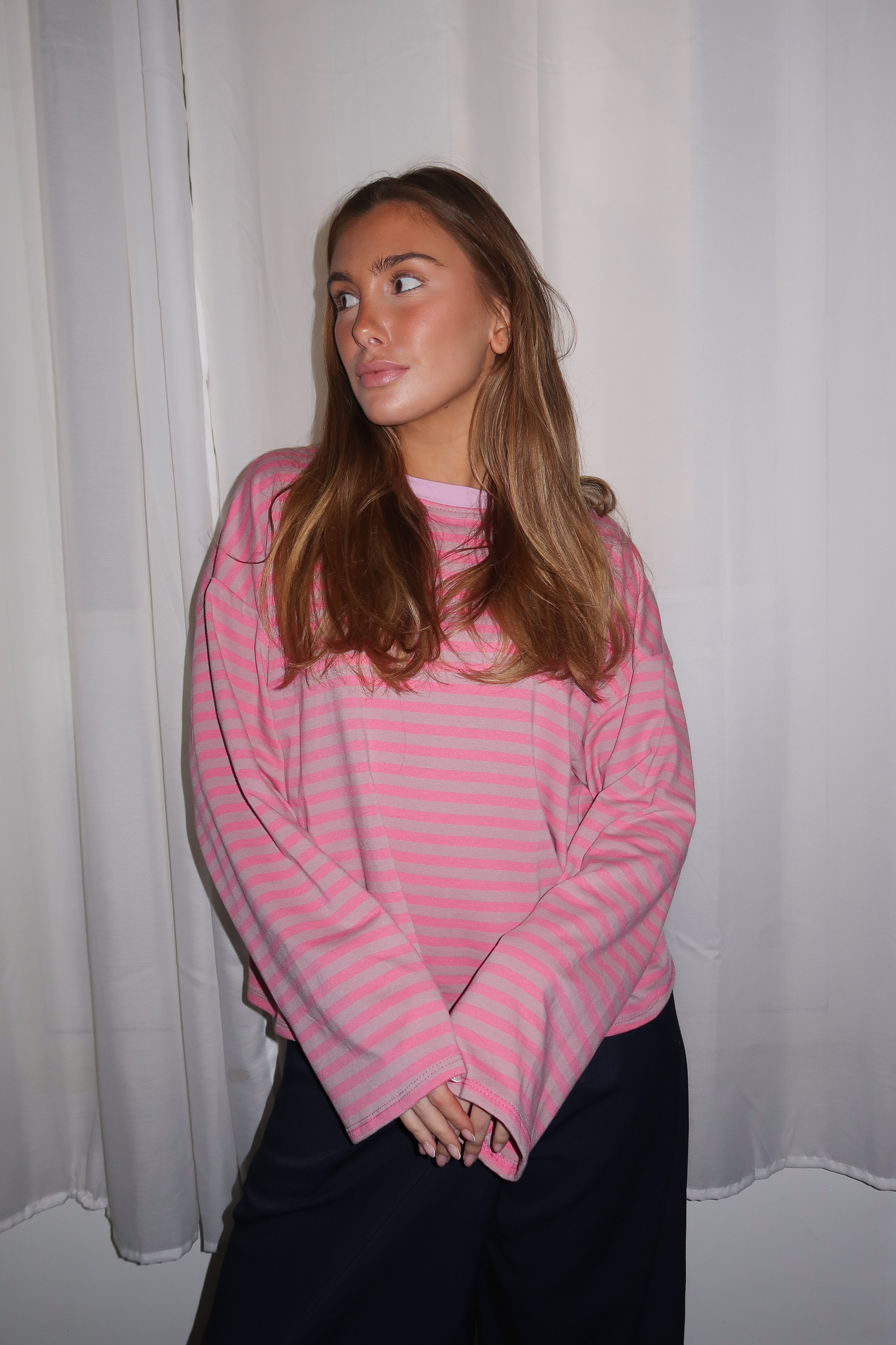 Océane pink and taupe t-shirt