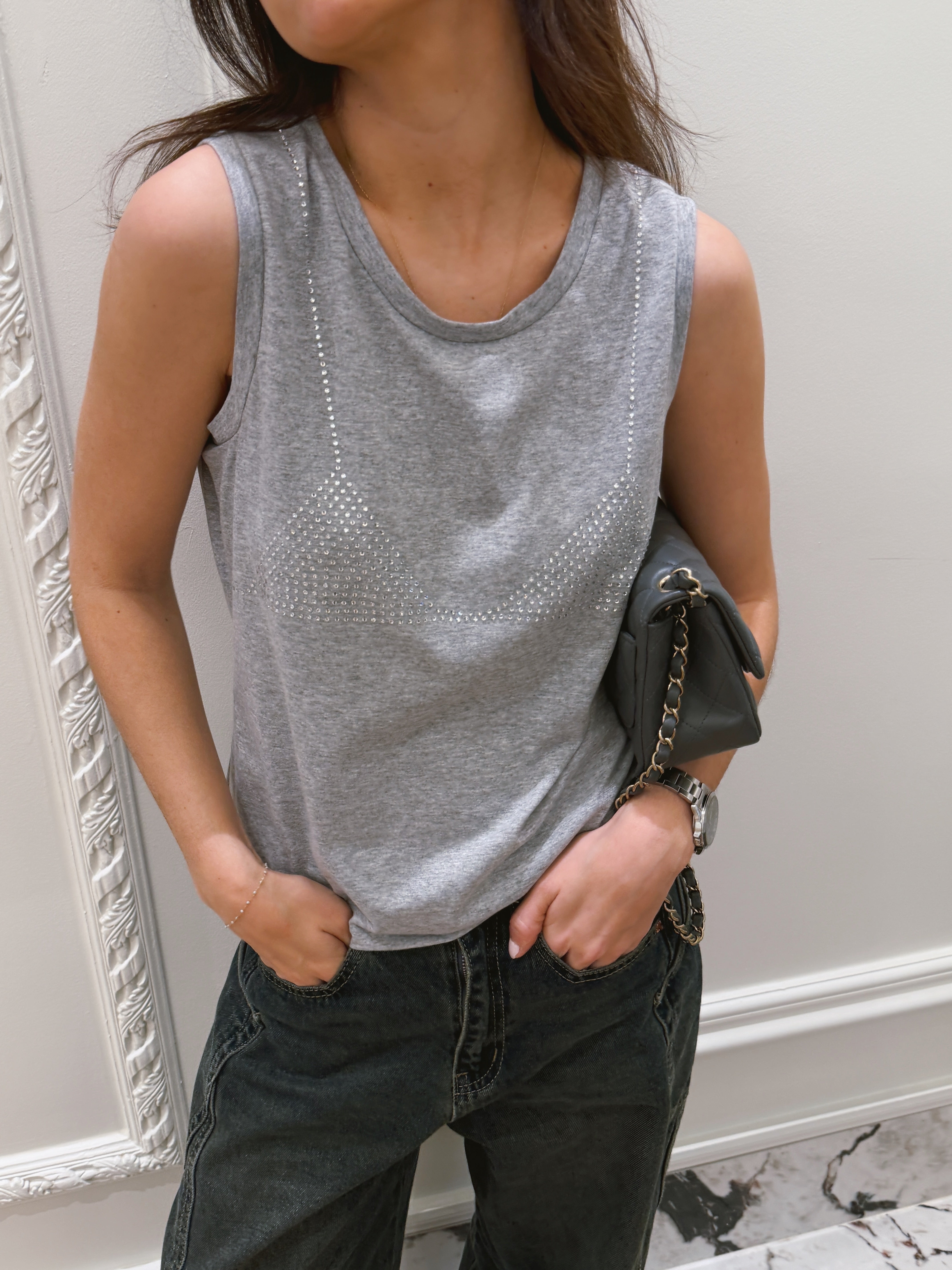 Серый топ Сюзи