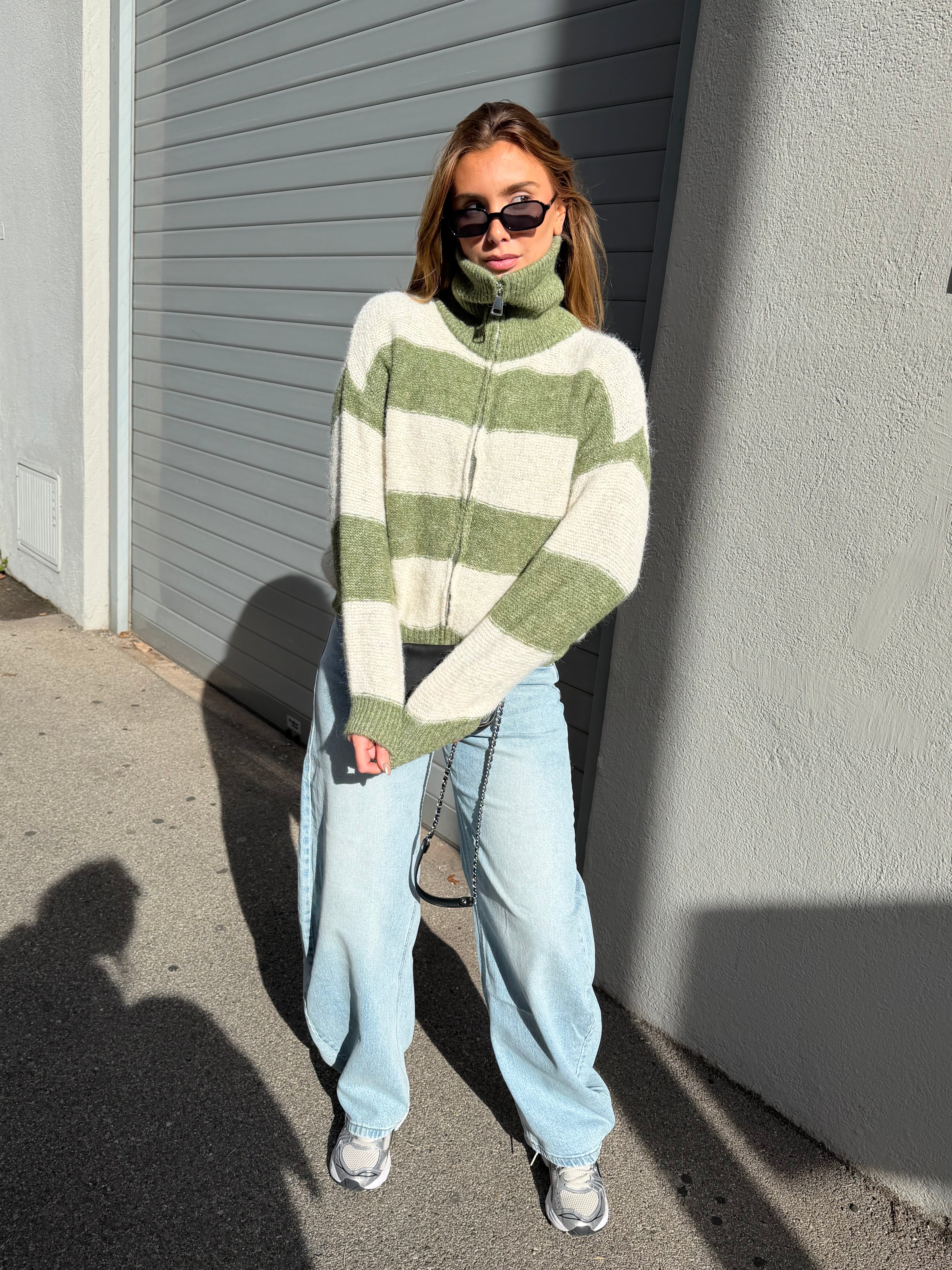 Gilet Gracie vert et crème