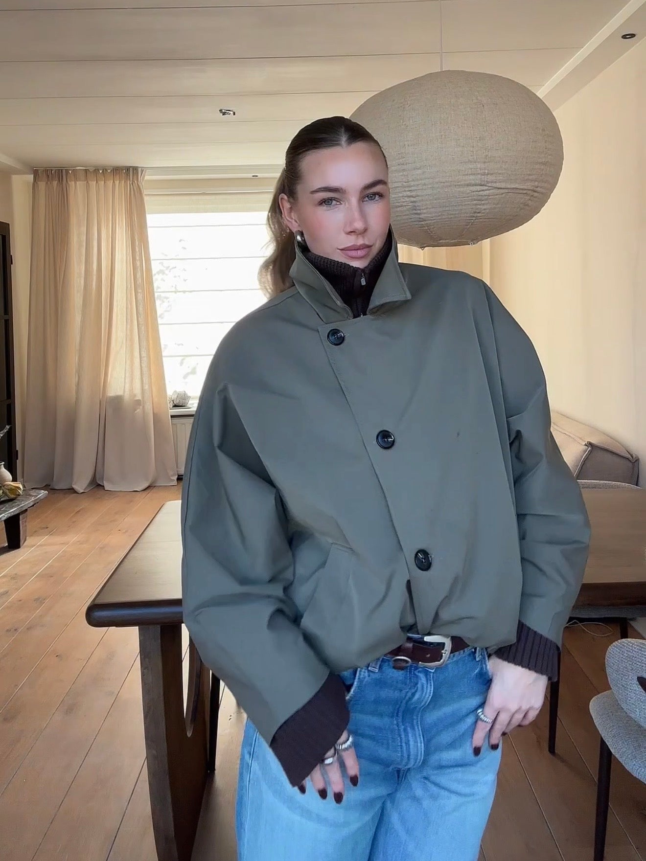 Ella khaki trench coat