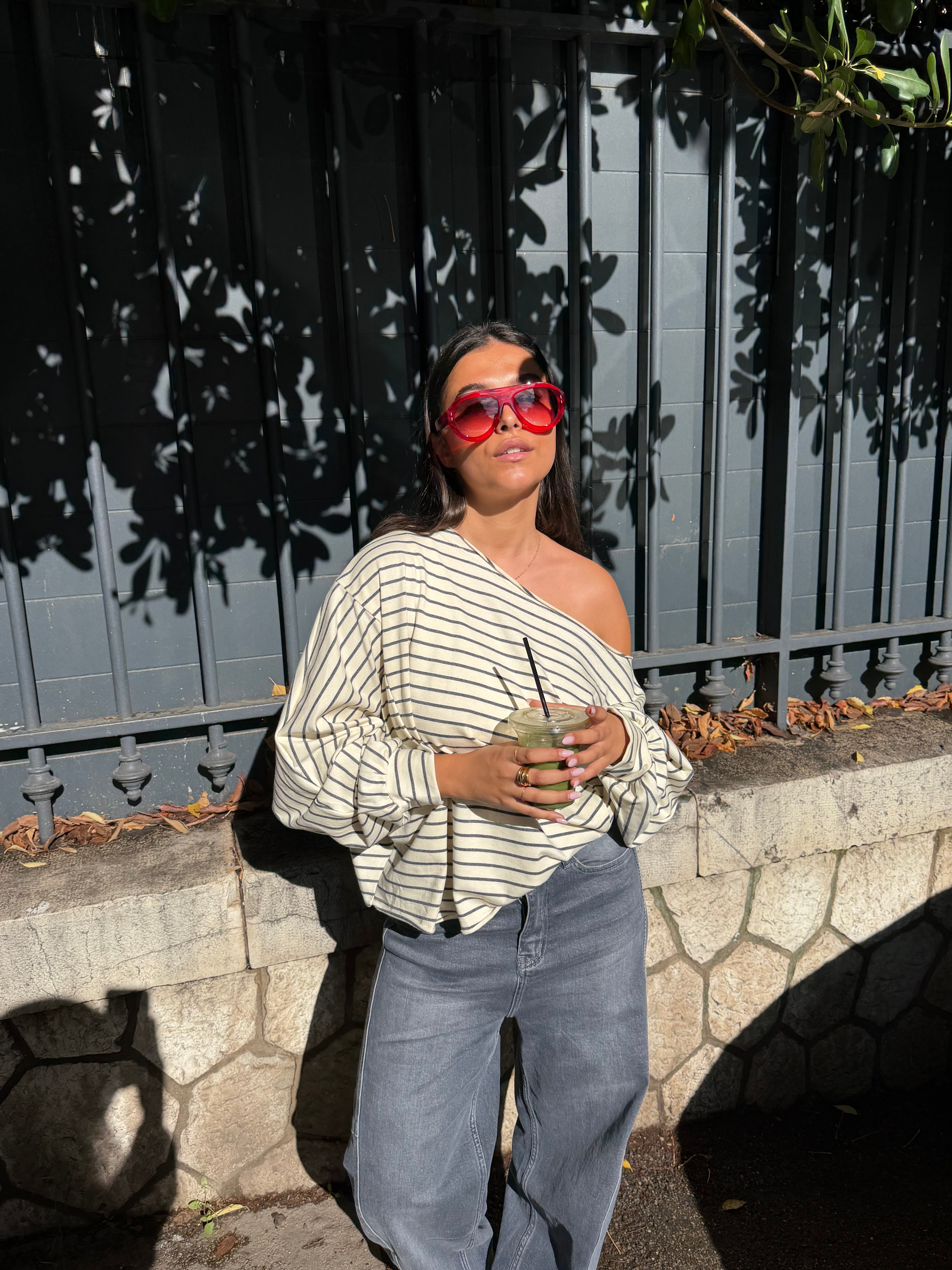 Tee-shirt Juliette à rayures grises