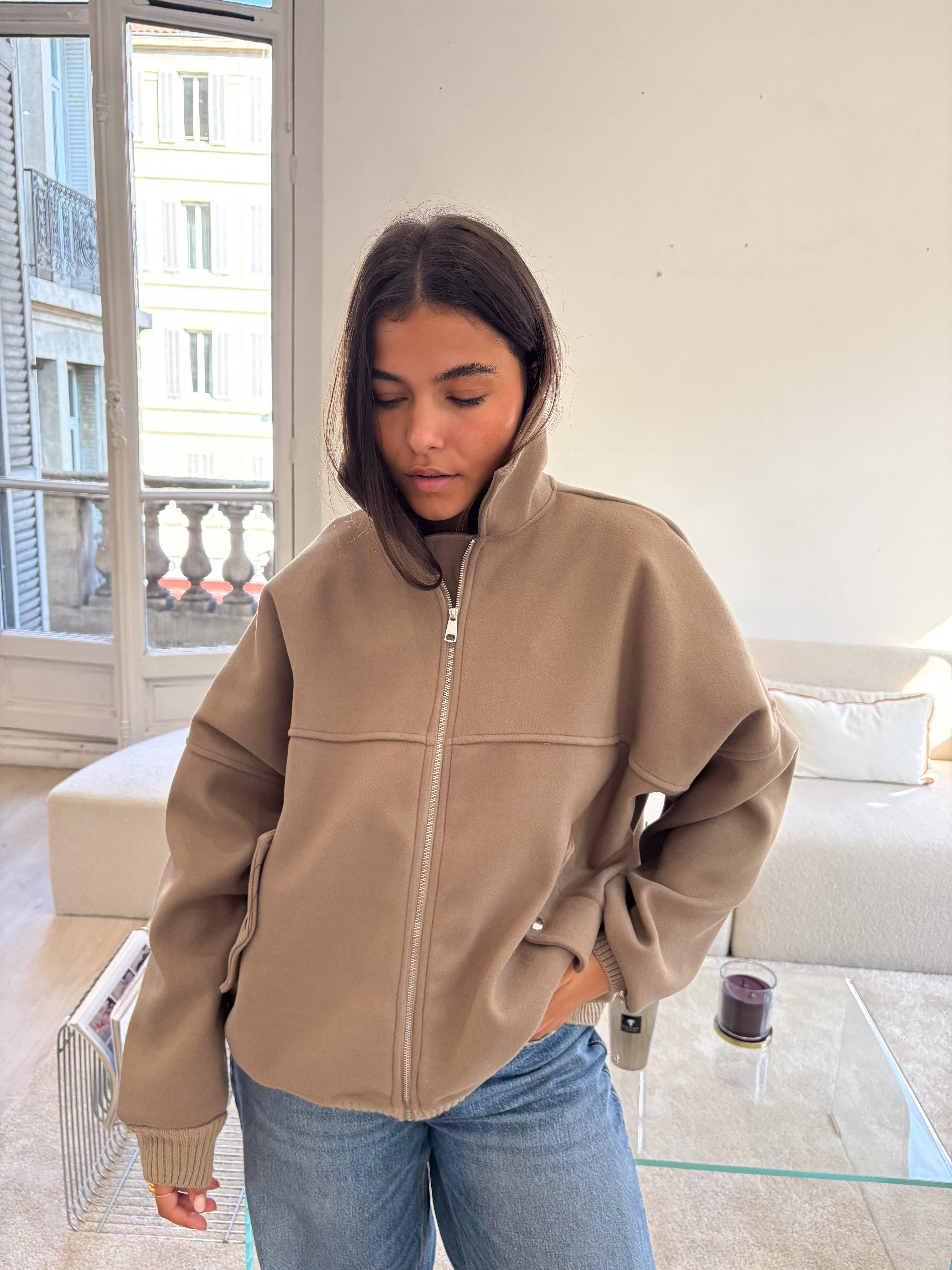 Taupefarbene Bomberjacke Angelina