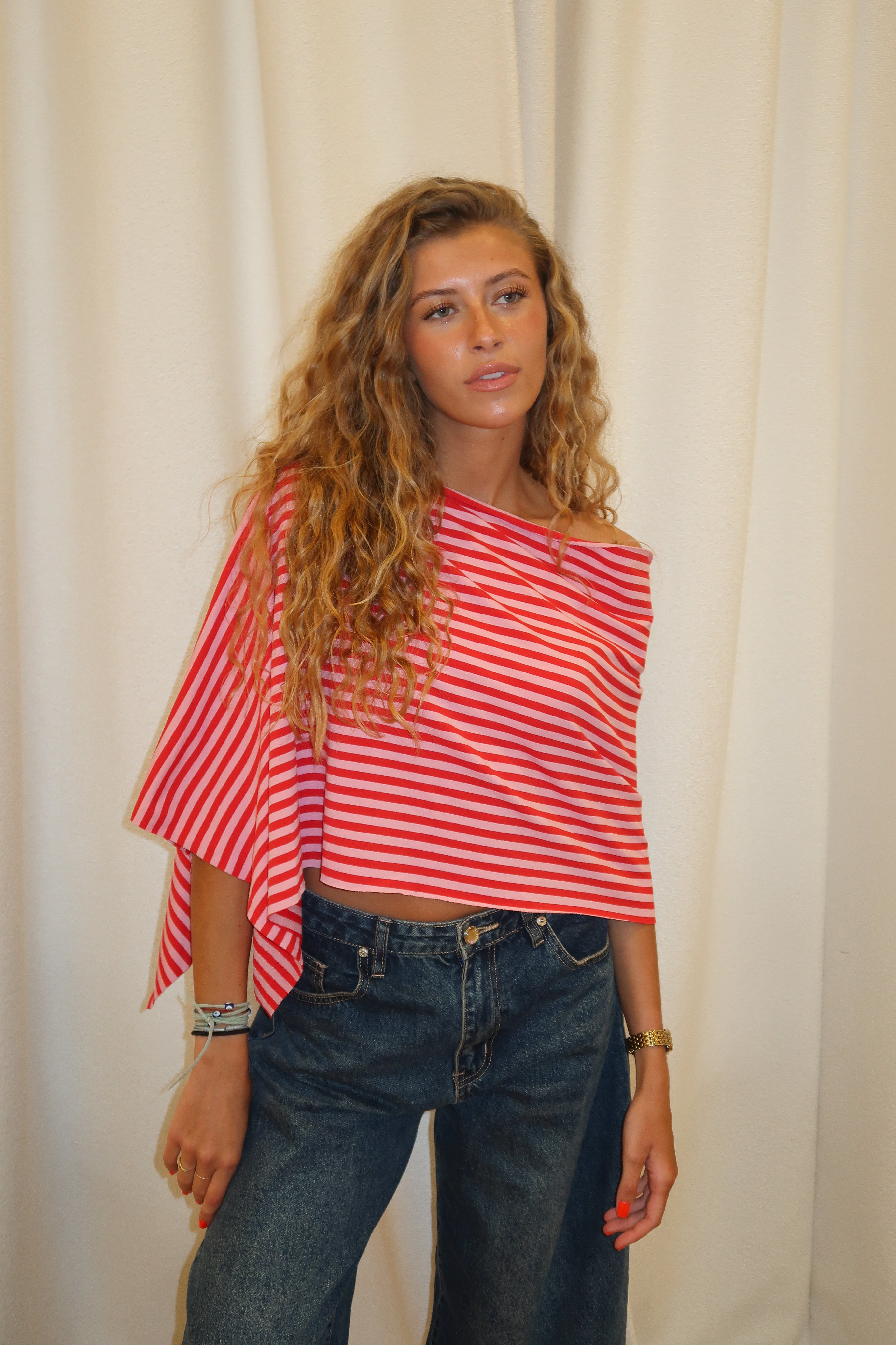 Haut Annick bordeaux et rose