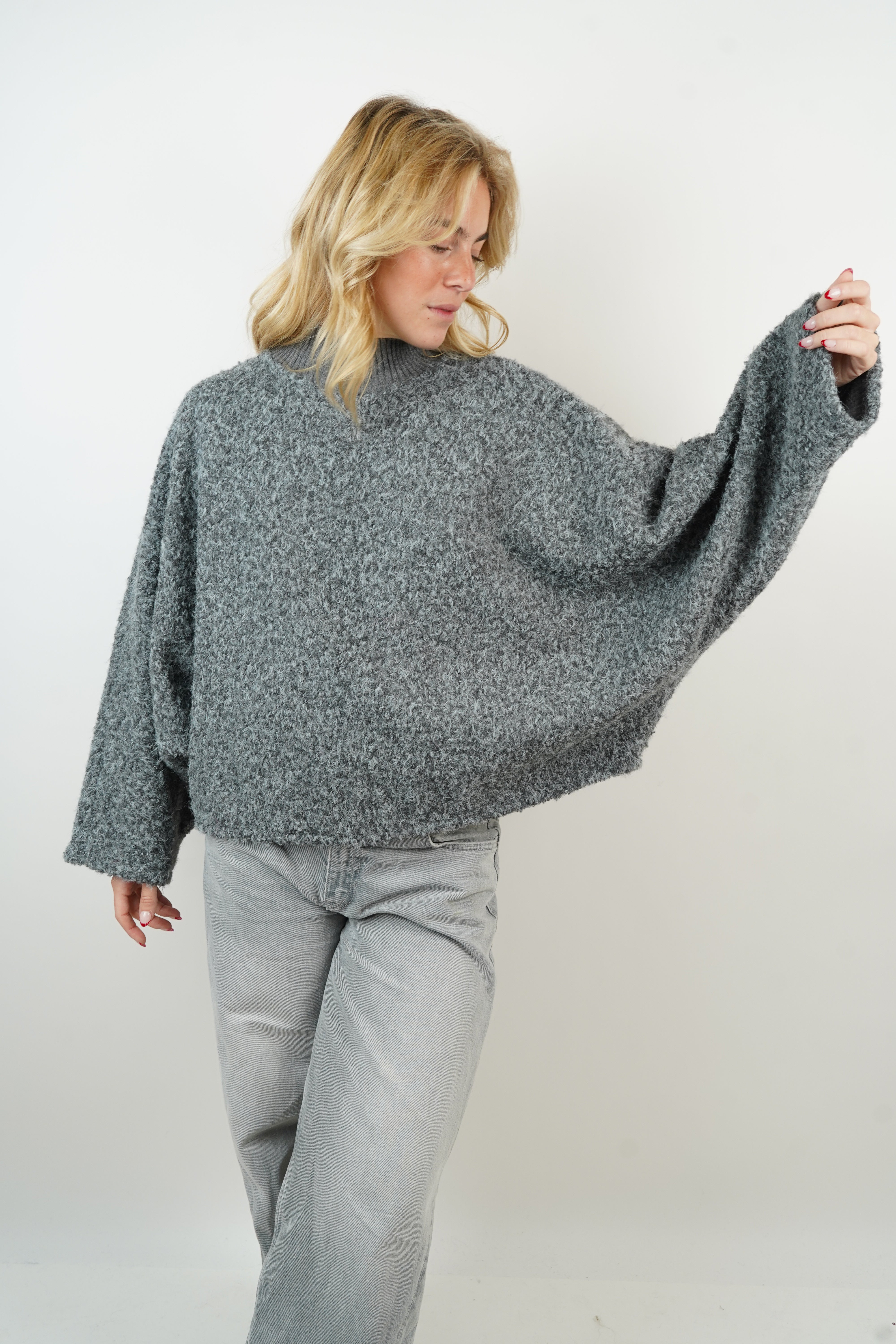 Milena grey cape sweater