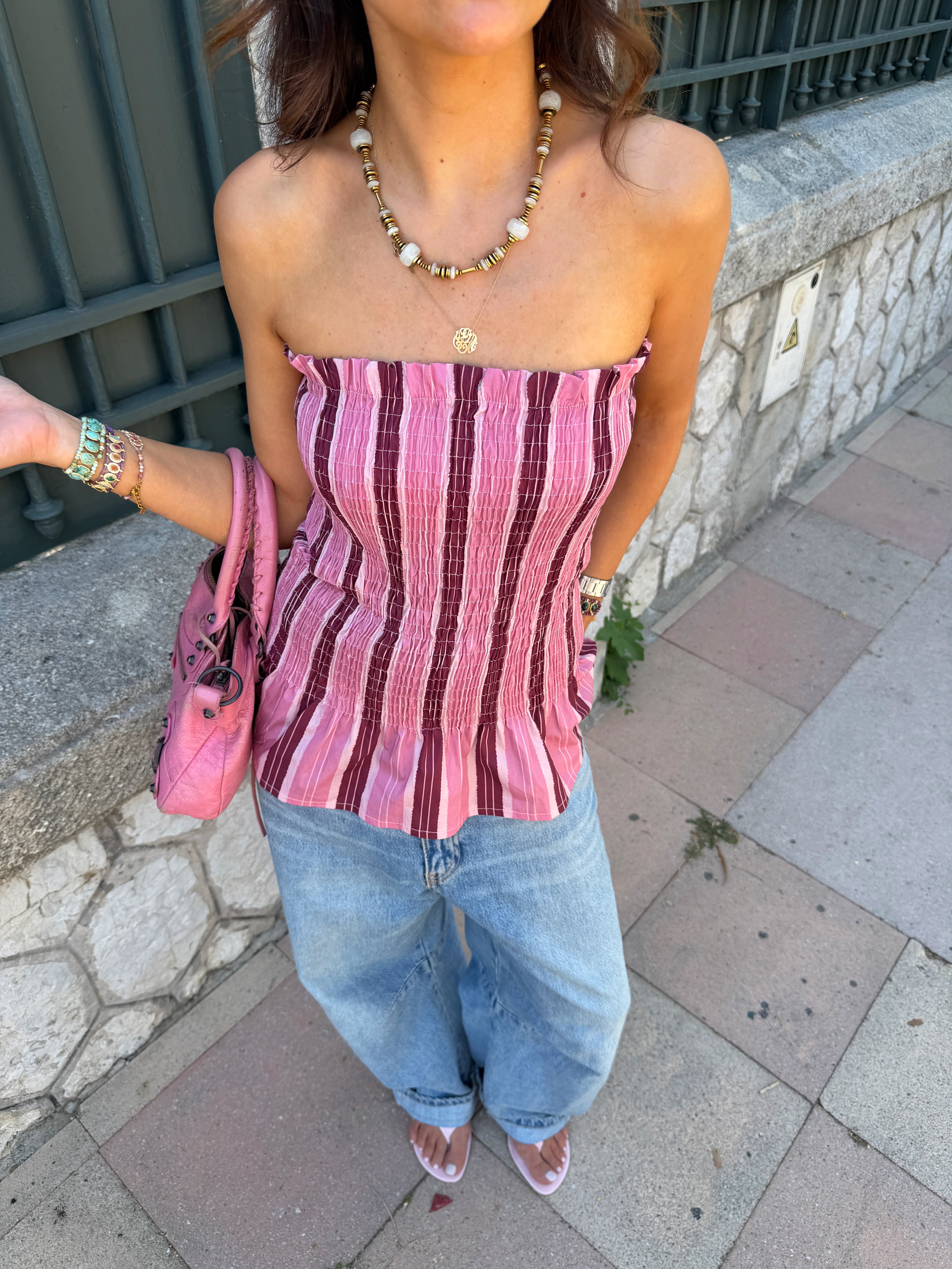 Chloé pink and burgundy bustier