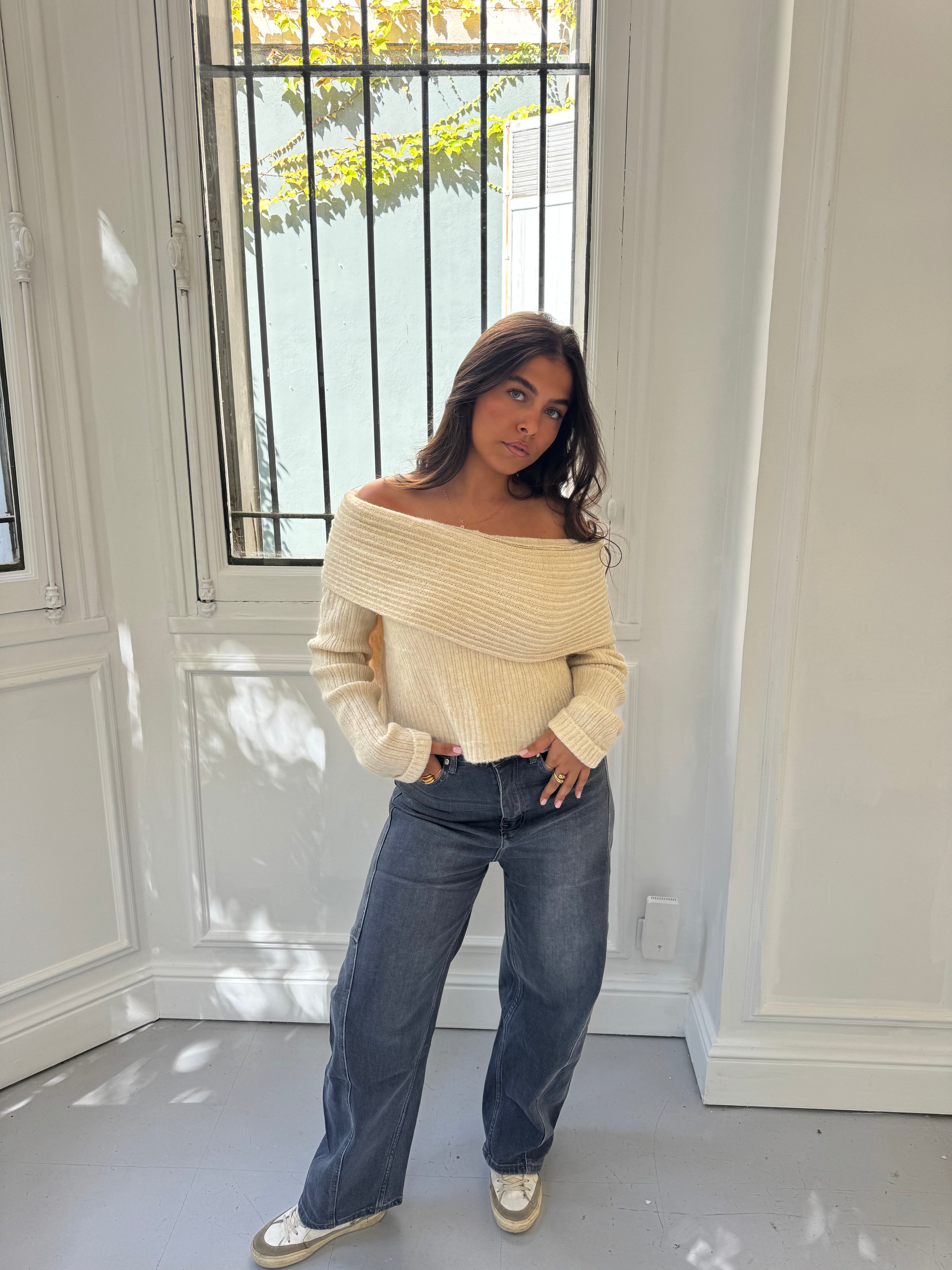 Cremefarbener Pullover „Evy“