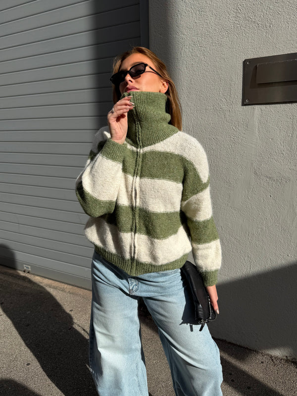 Gilet Gracie vert et crème