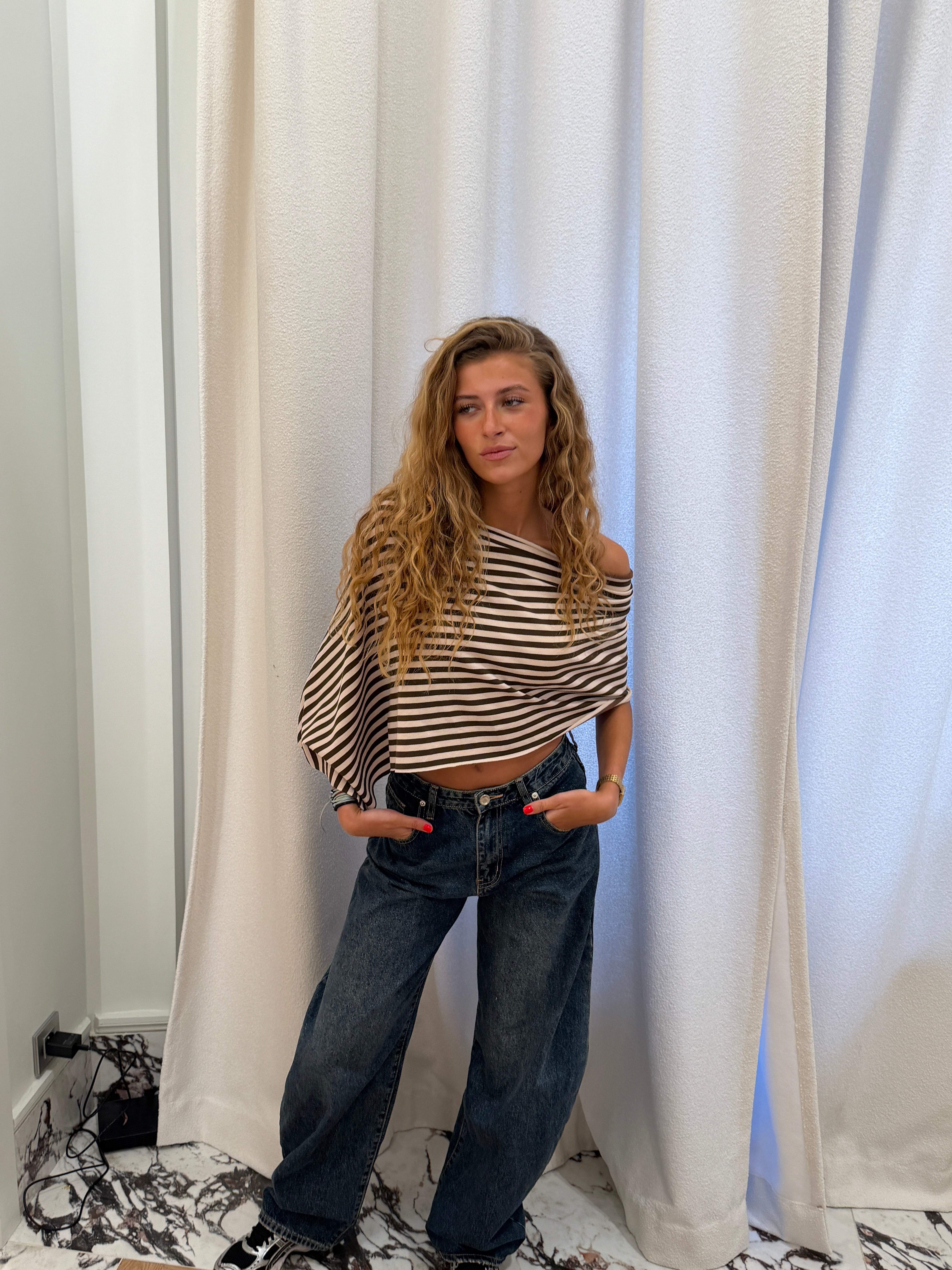 Haut Annick beige et marron