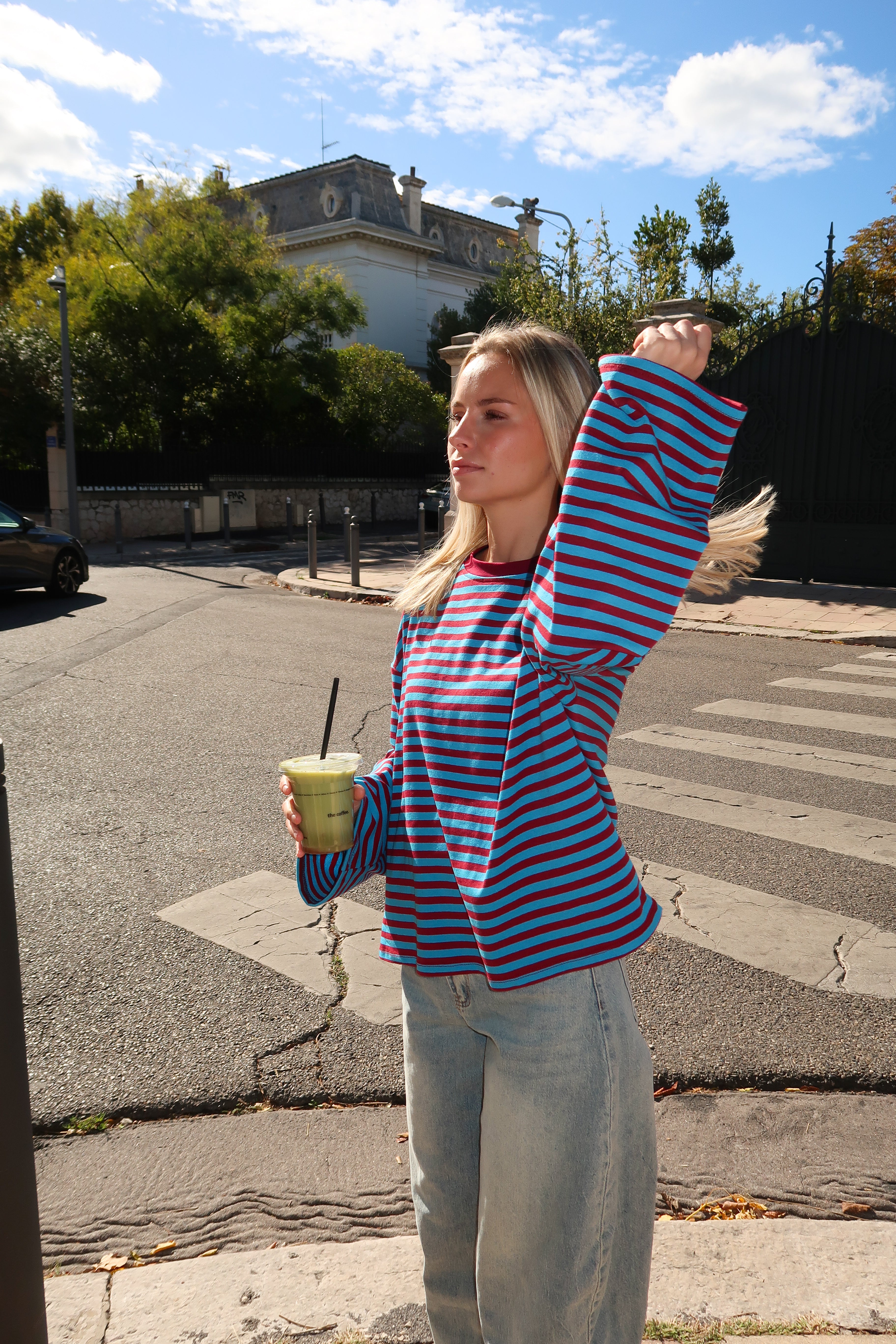 Tee-shirt Océane rouge et bleu