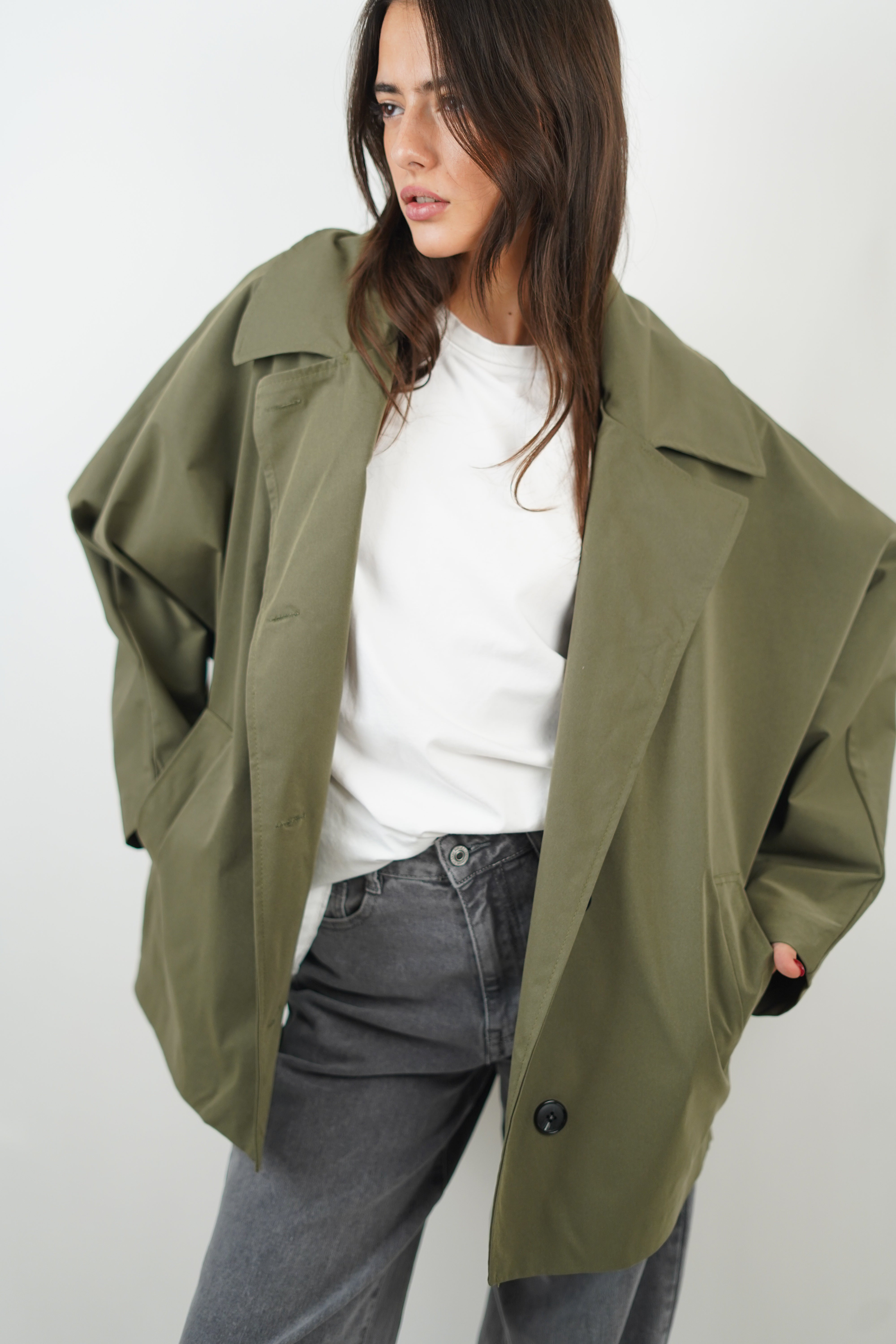 Ella khaki trench coat