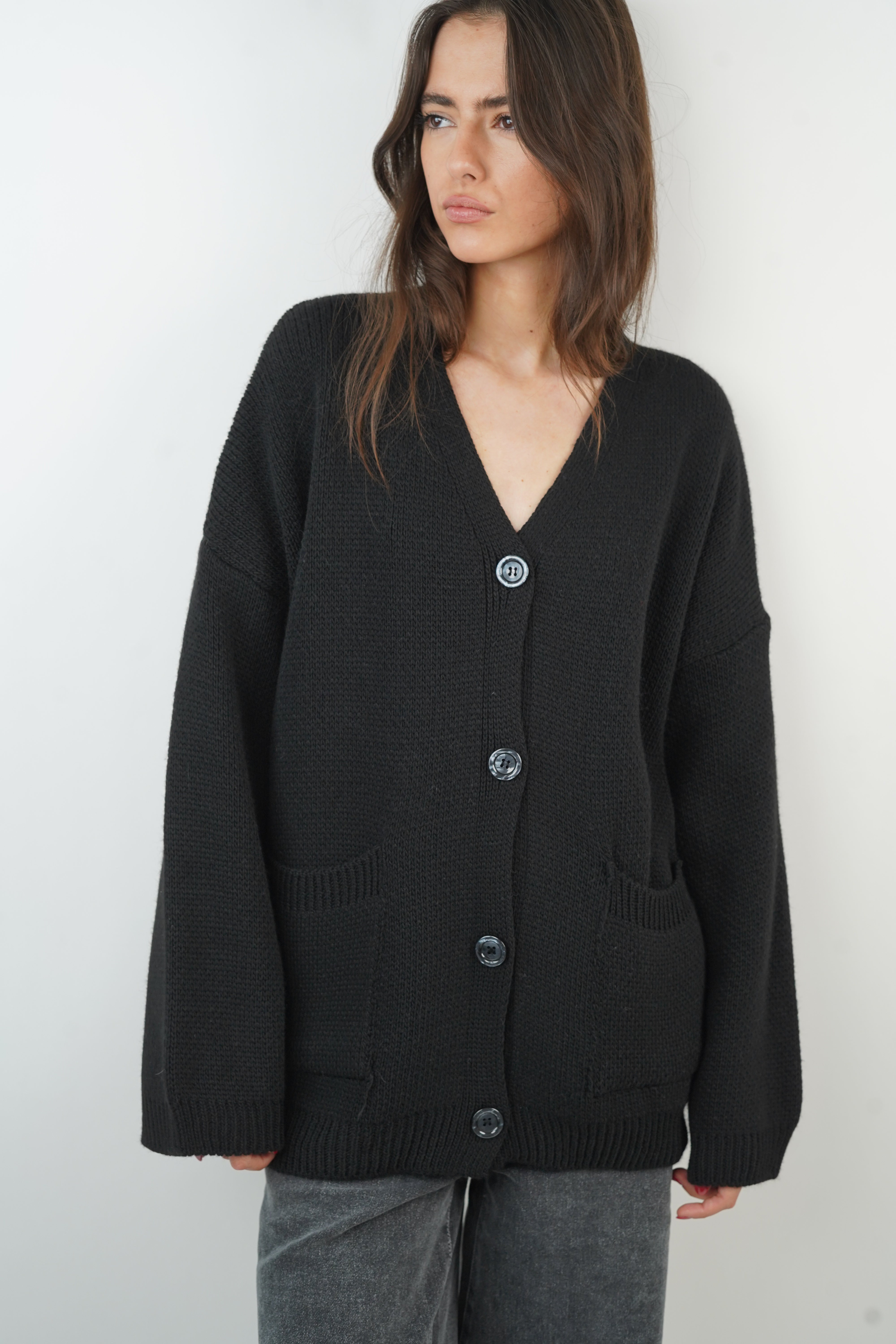 Black Navy Cardigan